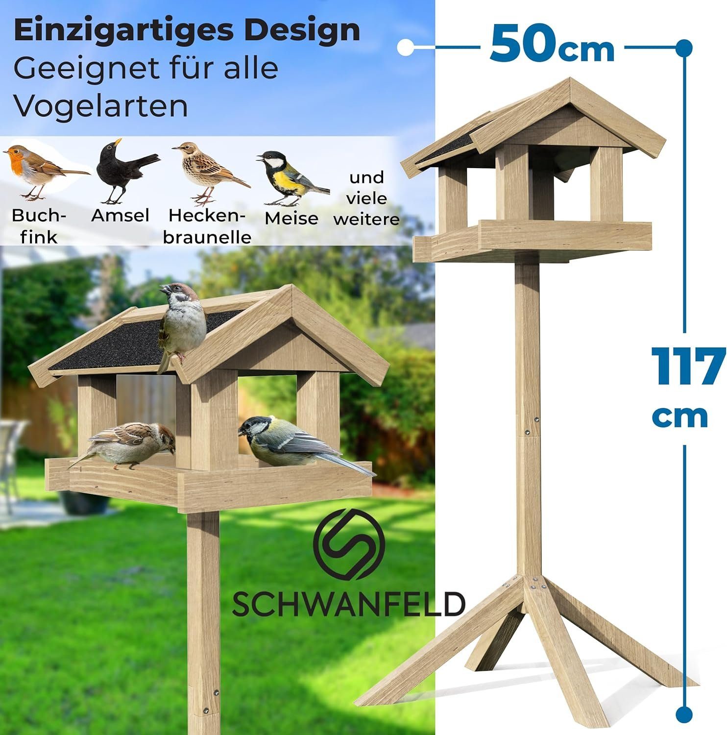 Schwanfeld Vogelhaus mit Ständer wetterfest [FÜR günstig online kaufen