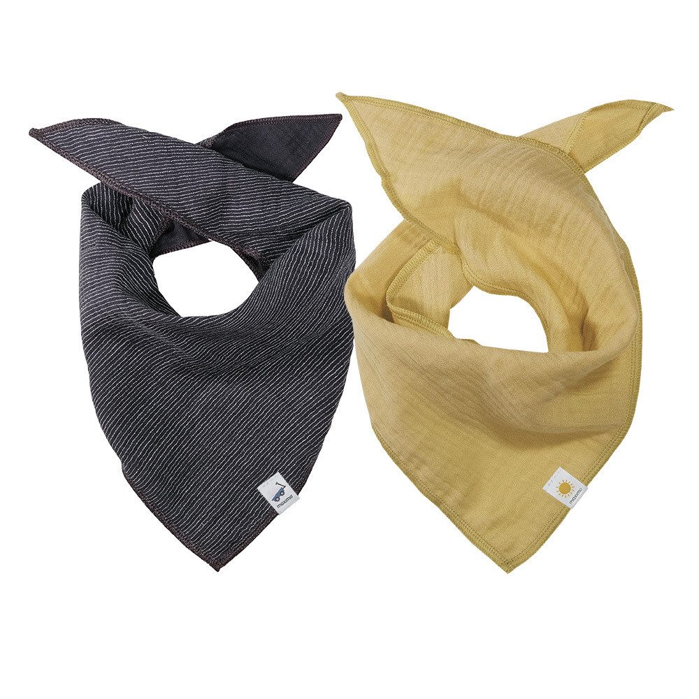MAXIMO Halstuch GOTS-Dreiecktuch, Doppelpack Musselin, (1-St), Musselin