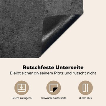 MuchoWow Herdblende-/Abdeckplatte Strukturiert - Beton - Grau - Industriell - Rustikal, Vinyl, (1 tlg), 58x51 cm, Küchen Dekoration für Induktionsherd, Induktionskochfeld