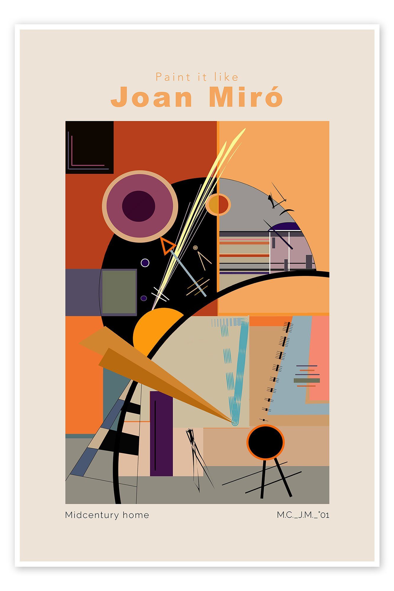 Posterlounge Poster Exhibition Posters, Joan Miró - Midcentury Home, Wohnzimmer Modern Malerei