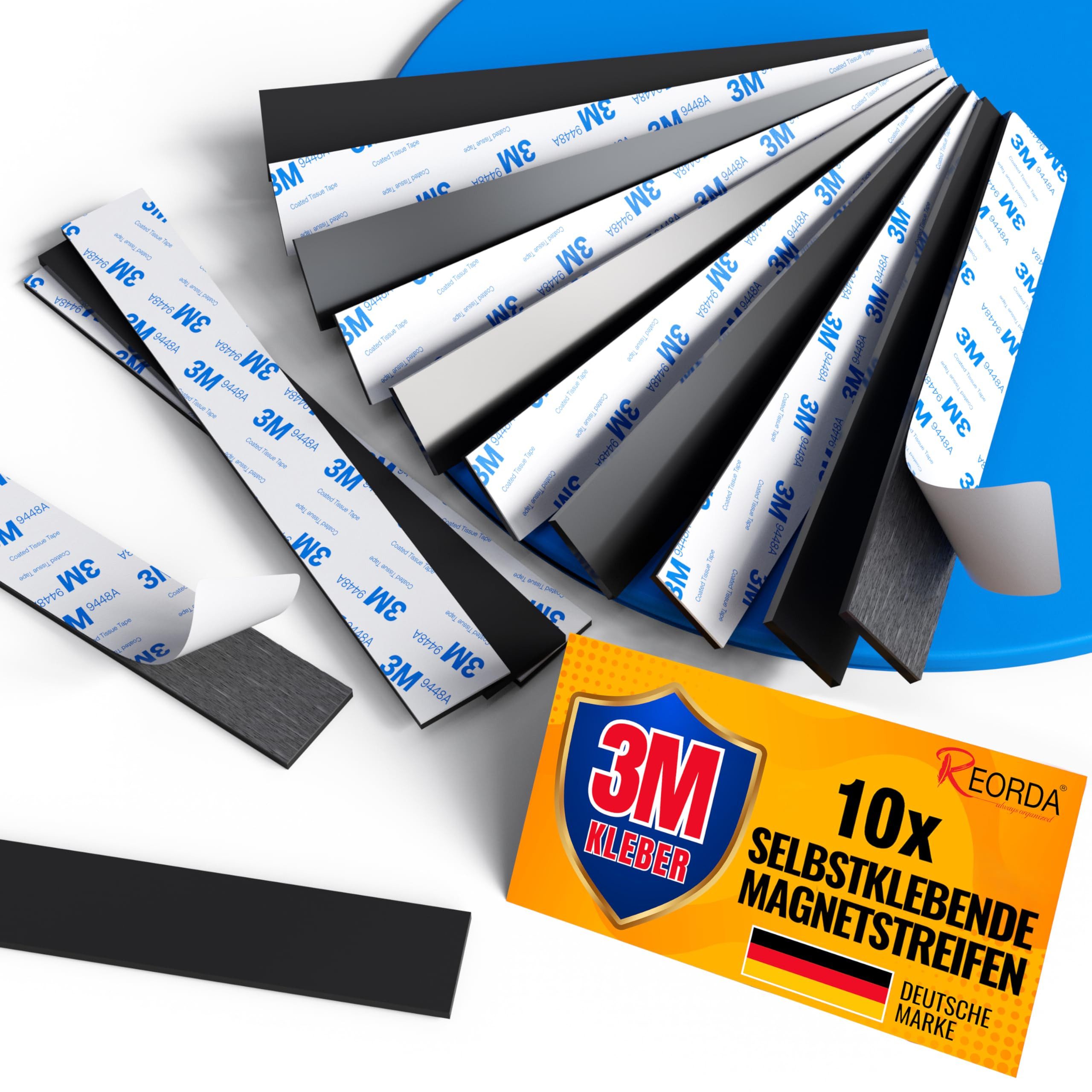Bundviel Magnet 10 Neodym Magnete Selbstklebend 3M Klebestreifen Stark Haftend (10-St)