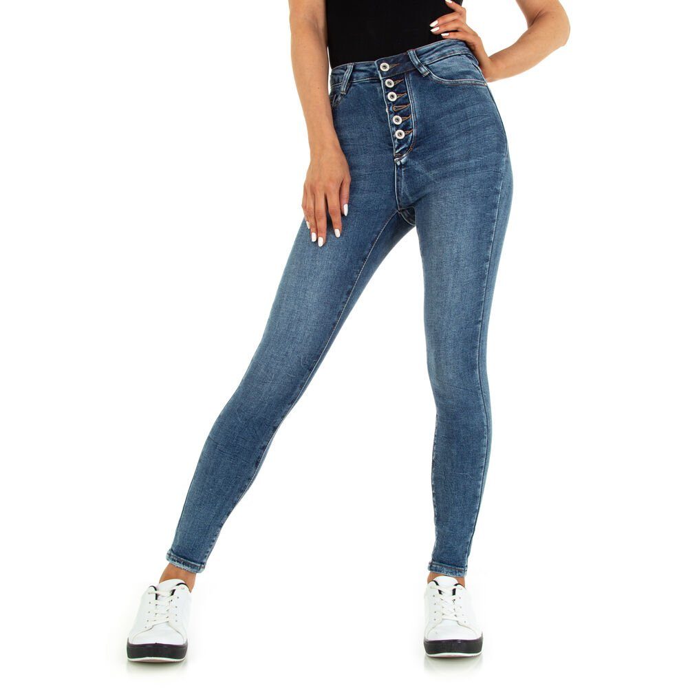 Skinny-fit-Jeans Blau Ital-Design Freizeit in Damen Stretch Skinny Jeans