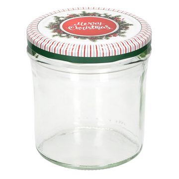 MamboCat Einmachglas 12er Set Sturzglas 350 ml To 82 Merry Christmas Deckel + Rezeptheft, Glas