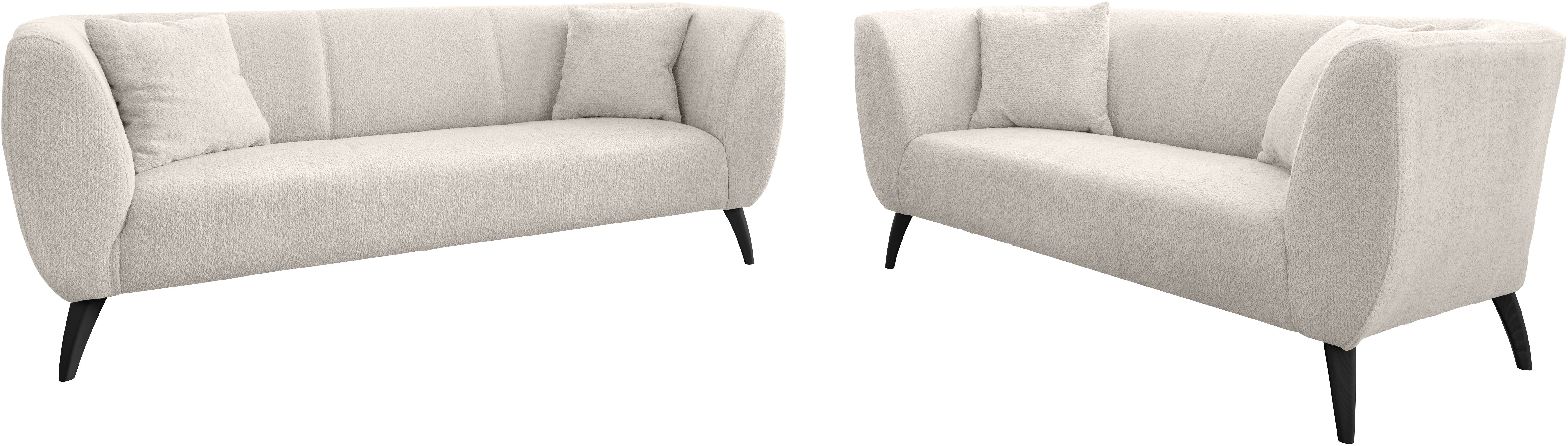 Home affaire Polstergarnitur Lazio modern und bequem, schmale Armlehnen, tolle Detailverarbeitung, (Set, 2-tlg., 3-Sitzer und 2-Sitzer), auch als Loveseat erhältlich