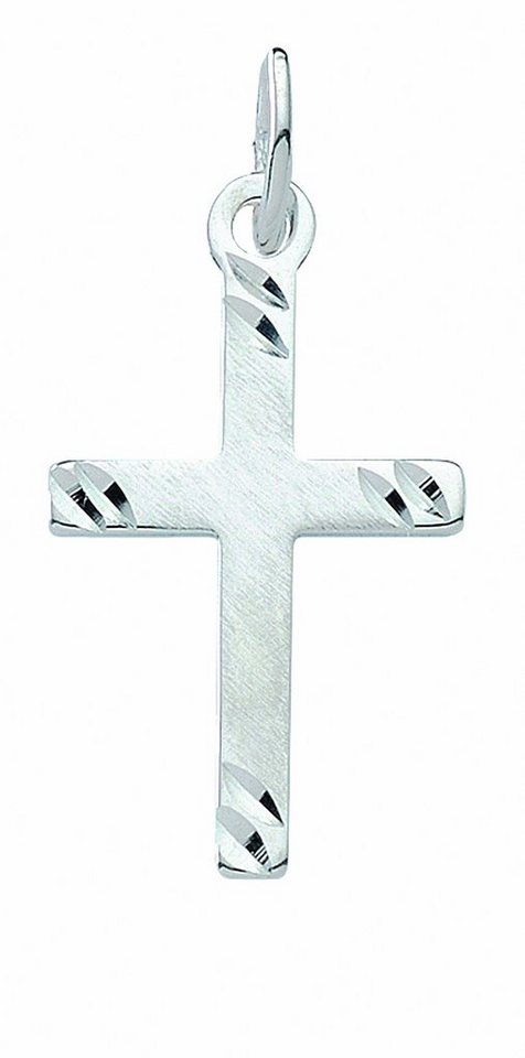 Adelia´s Kette mit Anhänger 925 Silber Kreuz Anhänger, Schmuckset - Set mit  Halskette, Maße des Anhängers - Breite 10,1 mm - Höhe 14,8 mm
