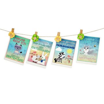 Talinu Zeichenalbum Memory Cards Baby Cards 35 x Erinnerungskarten erstes Lebensjahr