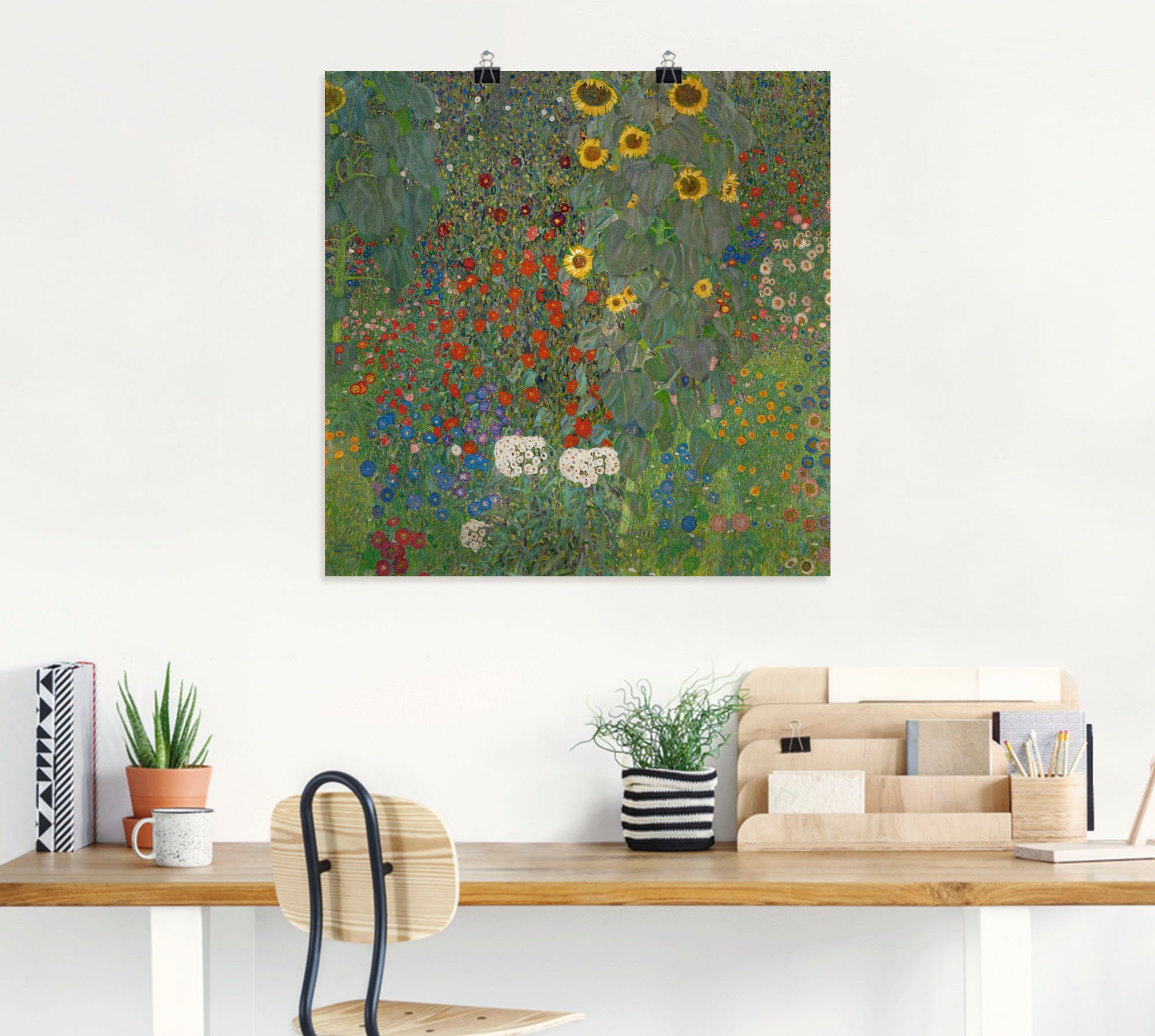 Garten St), mit oder Artland als Blumenwiese versch. Wandaufkleber Poster Leinwandbild, in Sonnenblumen, (1 Größen Wandbild