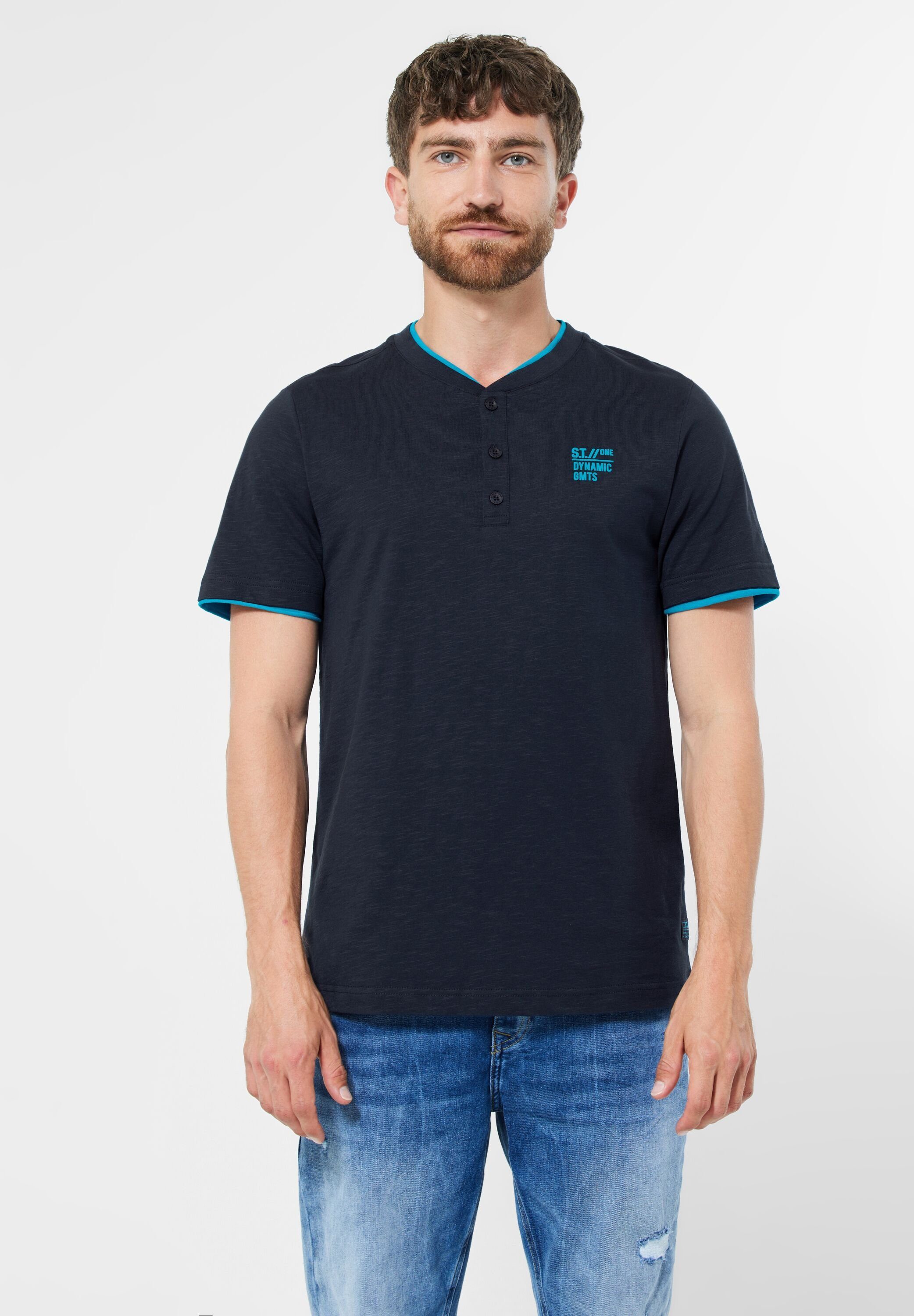 STREET ONE MEN T-Shirt 2in1 Optik deep navy blue