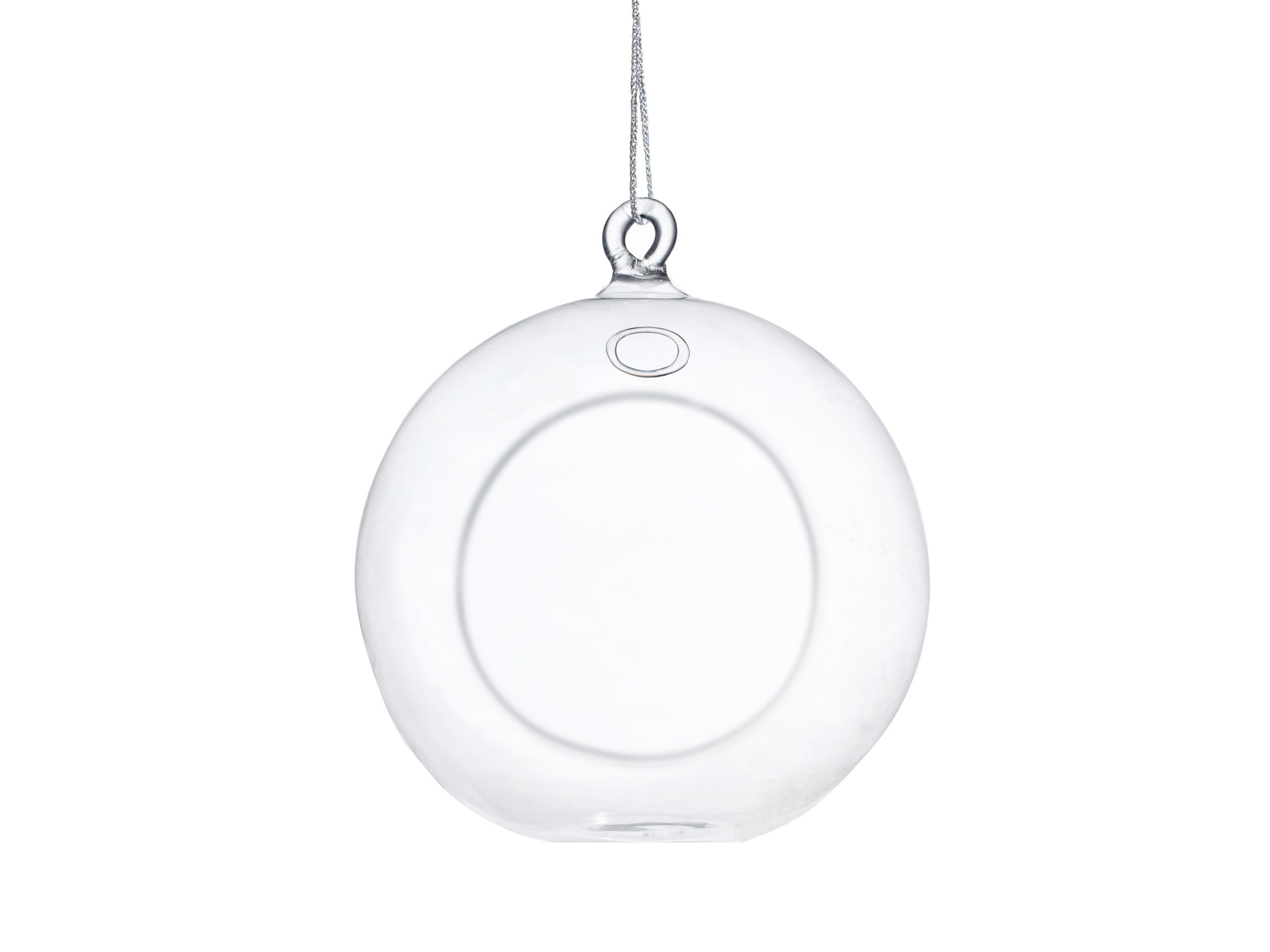 partydeco Hängedekoration, Glaskugel für Kerzen 10cm transparent mit Luftöffnung 1 Stück