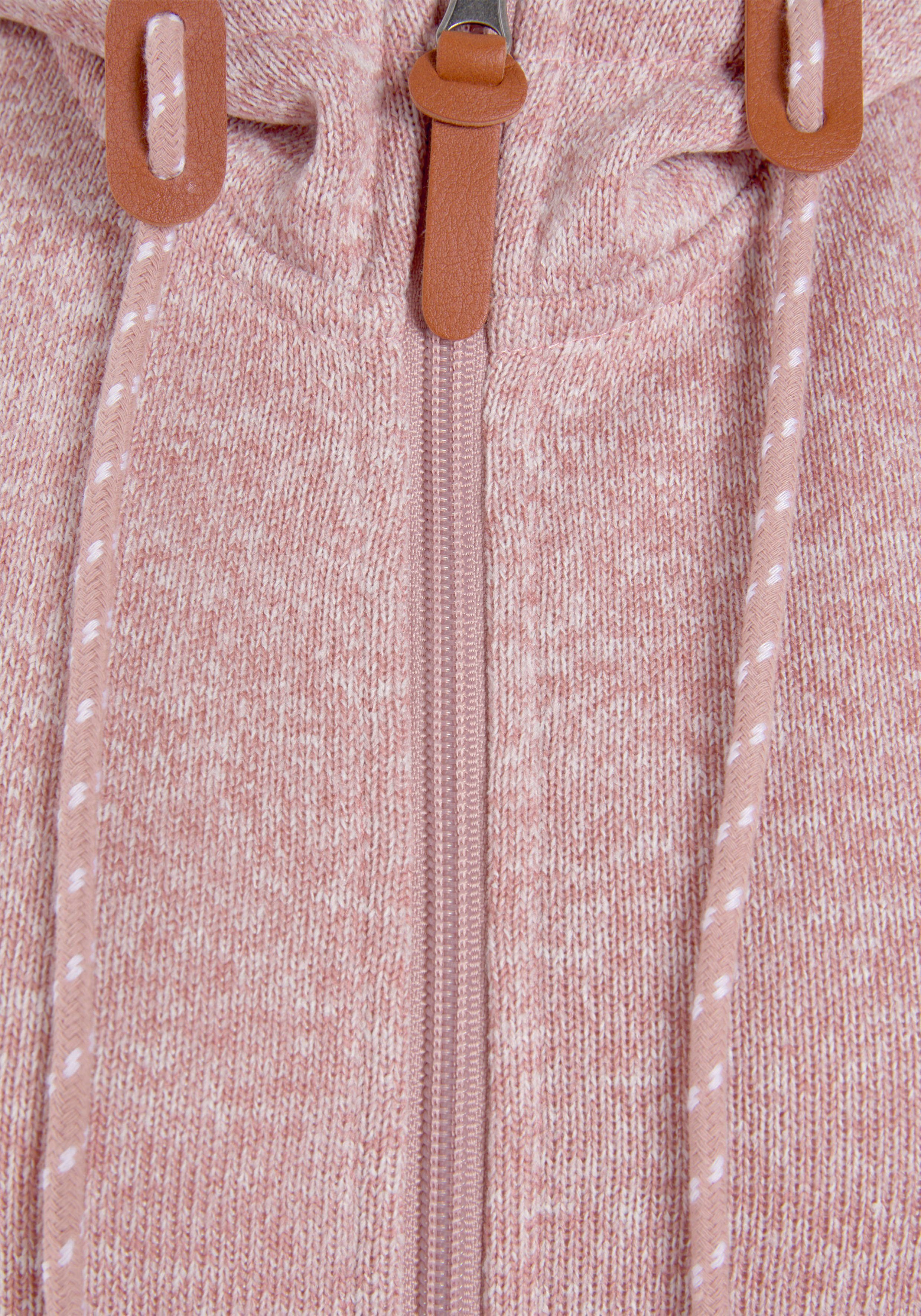 Kapuze rose Fleecejacke mit LASCANA