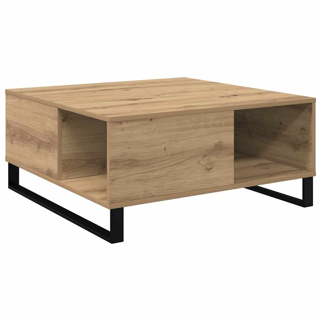 vidaXL Couchtisch 80 x 80 x 36,5 cm Couchtisch Eiche handwerklich 80x80x365 cm Spanplatt