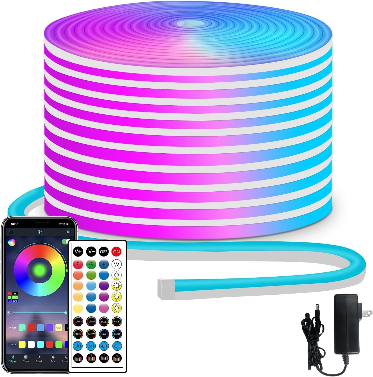 Athlix LED Stripe LED Neon Led Strip RGB Streifen mit APP Steuerung Lichtle günstig online kaufen