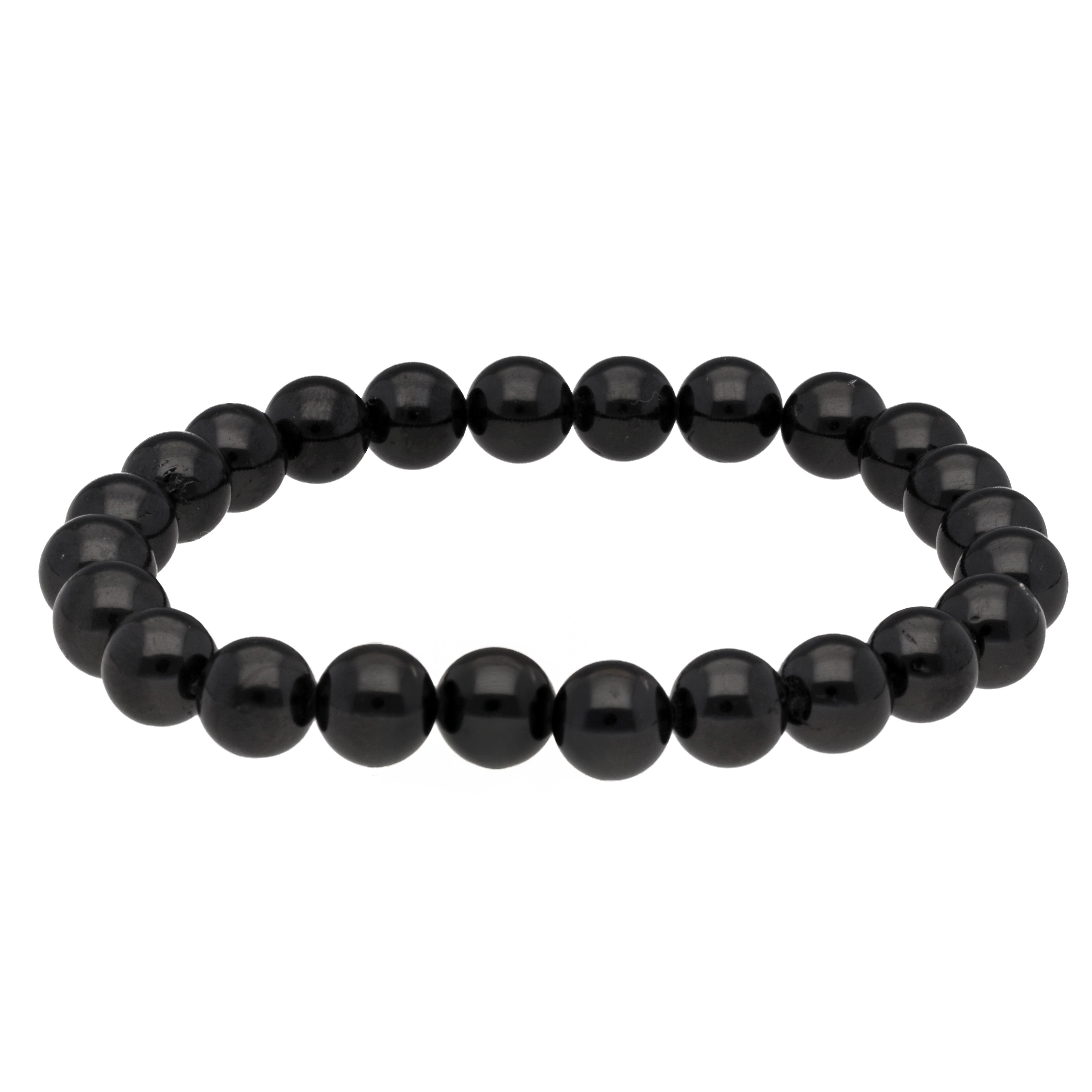 Lebensquelle Plus Armband Turmalin, schwarz (Schörl) Kugelarmband, 8 mm