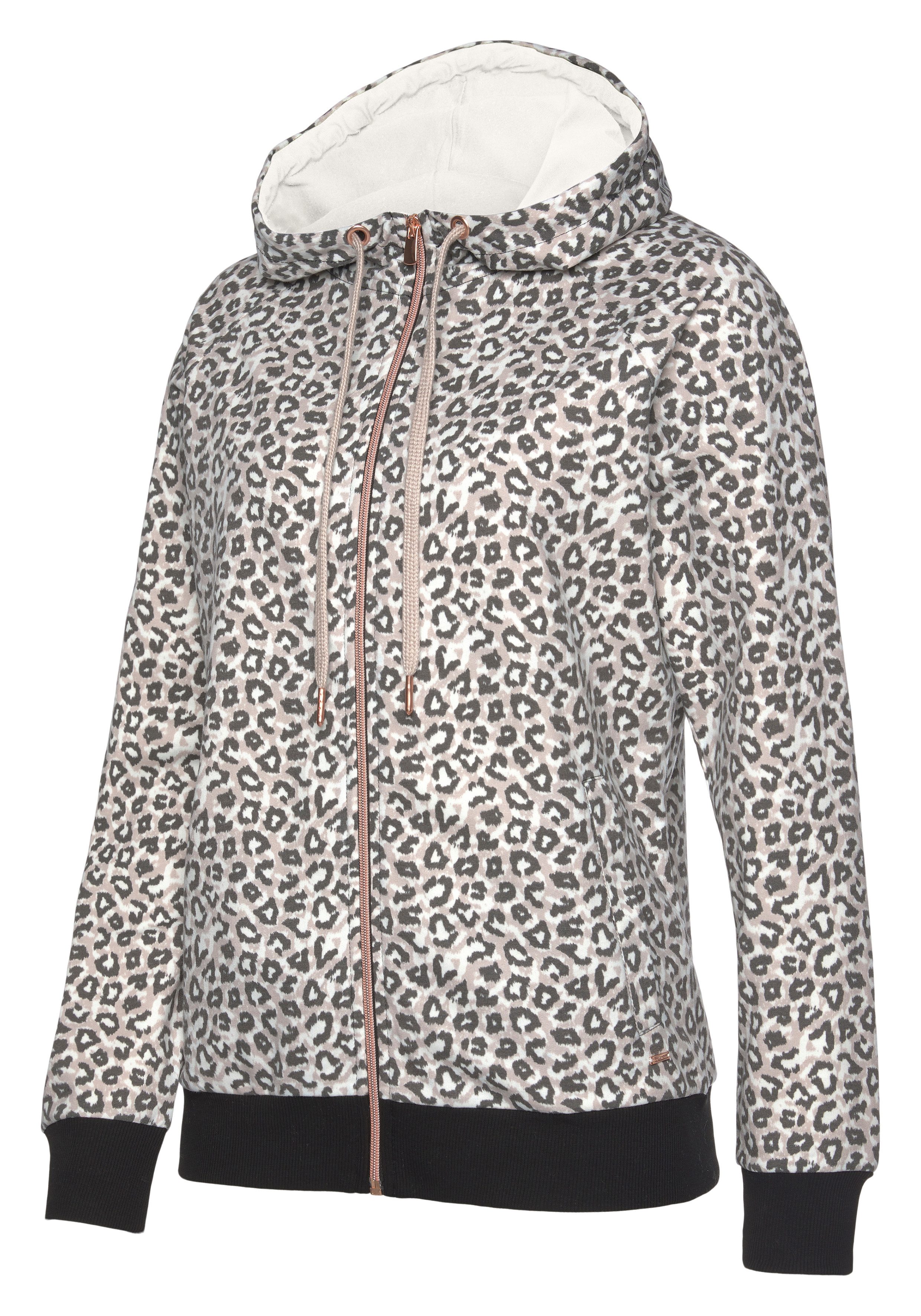 LASCANA Kapuzensweatjacke Sweatshirtjacke mit Details in Roségold, Loungewear – Bild 5 von 5
