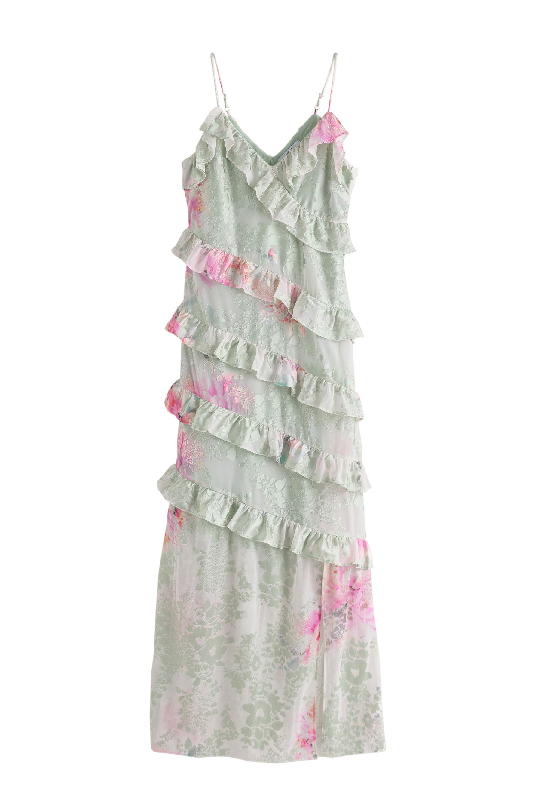 Next Partykleid Festliches Trägerkleid mit Rüschen (1-tlg)