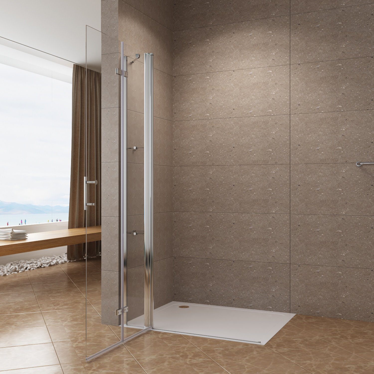 AQUABATOS Walk-in-Dusche Duschabtrennung Duschwand Glaswand Duschtrennwand günstig online kaufen