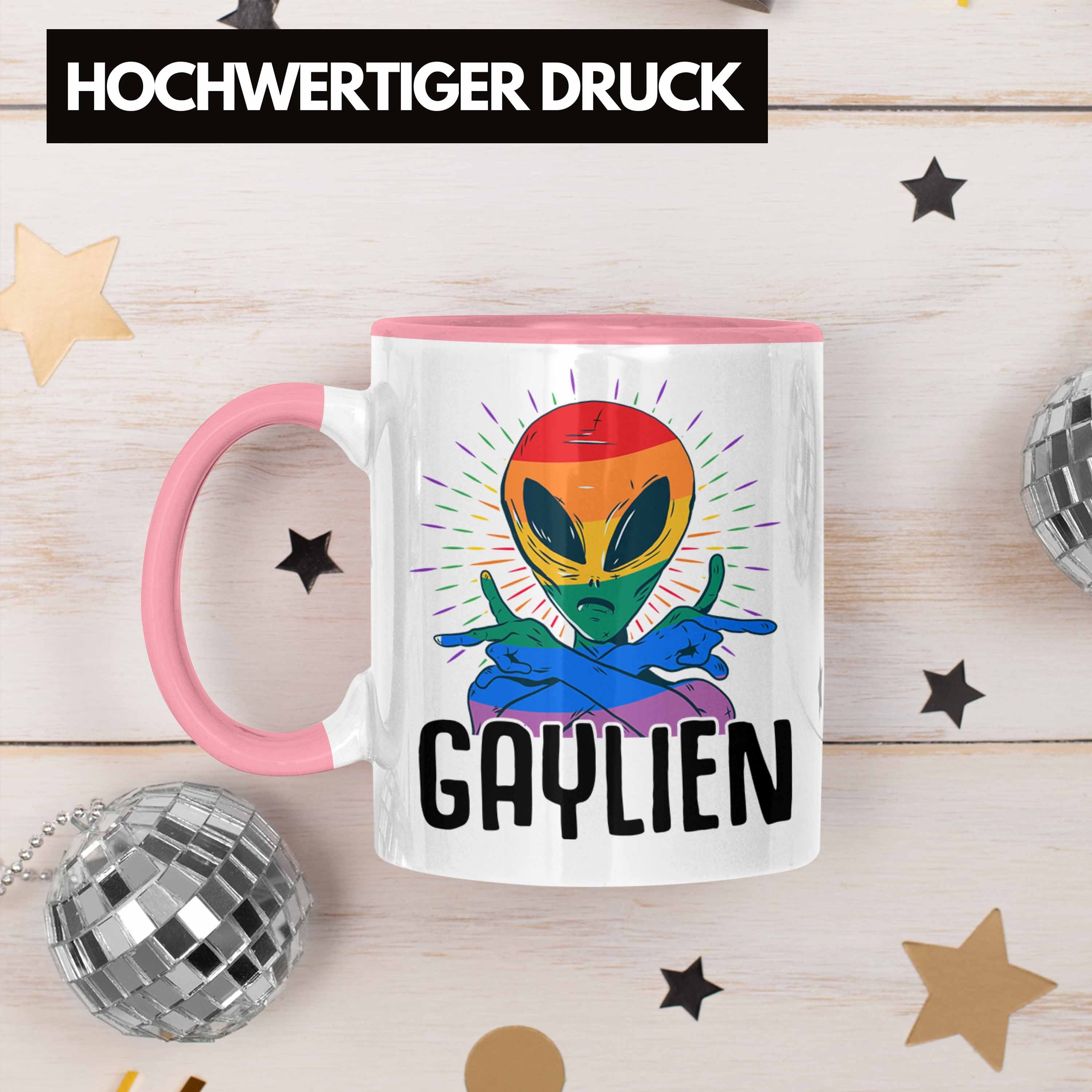 Schwule Transgender - Tasse Geschenk Tasse Rosa Gaylien Geschenkidee Bisexuel Lesben Trendation Trendation LGBTQ