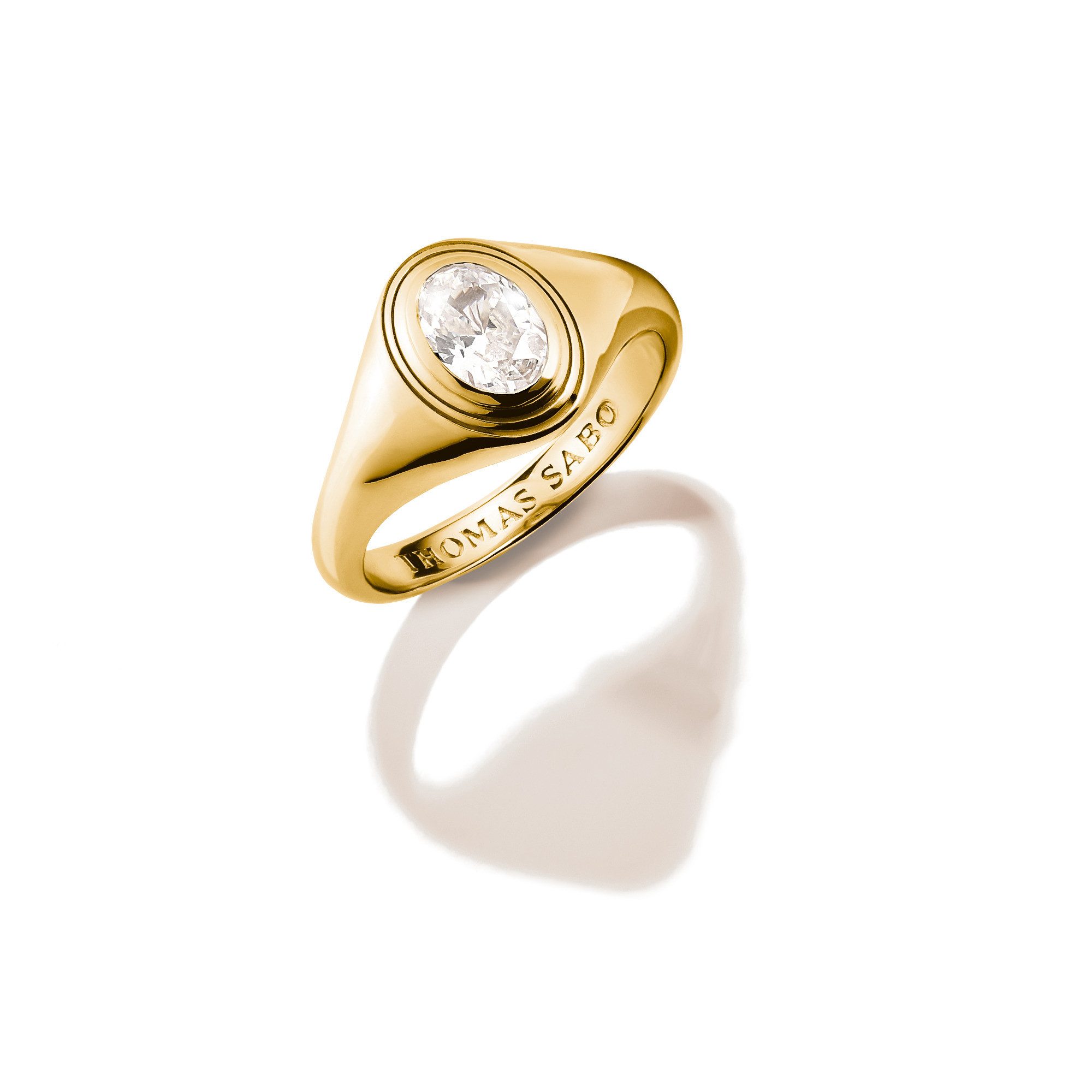 THOMAS SABO Fingerring Bold Elegance Ring mit ovalem Zirkoniastein, mit Zirkonia (synth)