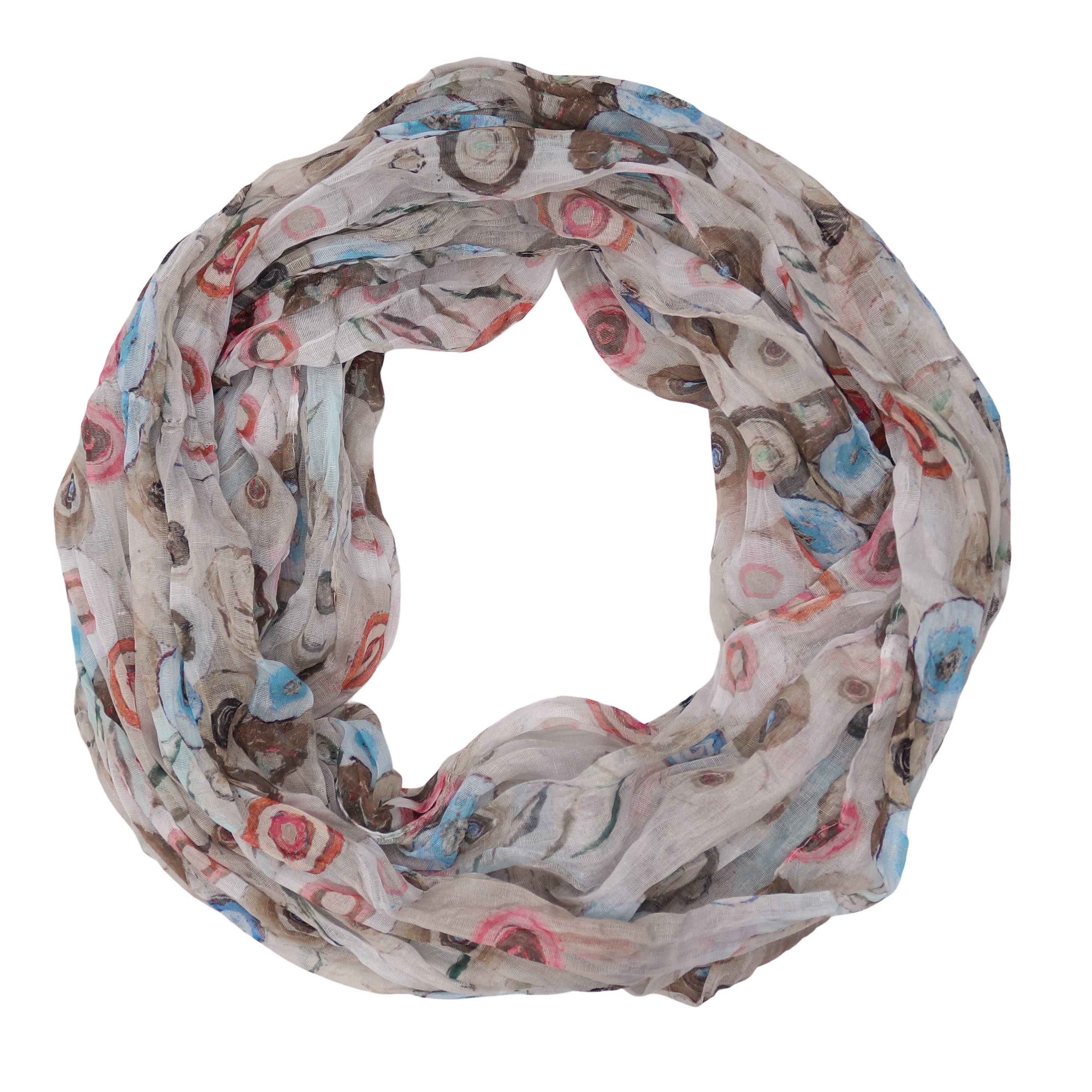MIRROSI Loop Damen Schal mit Blümchen-Muster Weich, Schlauchschal, (zweimal um den Hals wickelbar, ca.45x75cm), Damen Halstuch ideal für Frühling, Sommer oder Herbst