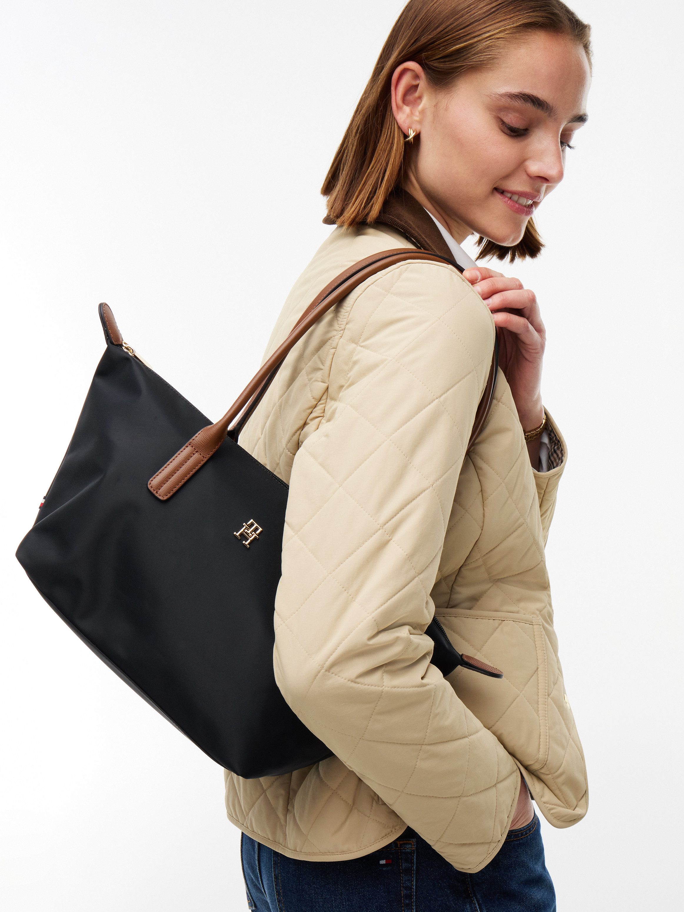Tommy Hilfiger Tragetasche POPETTE EAST WEST TOTE, Damen Handtasche, Schultertasche mit TH-Logoelement – Bild 2 von 5