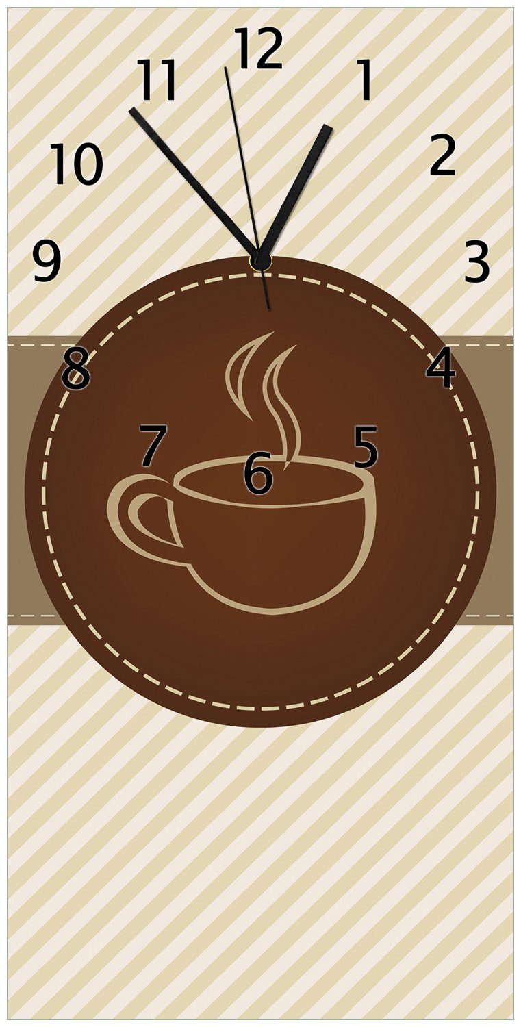 Wallario Wanduhr Kaffee-Menü - Logo Symbol für Kaffee (Uhr aus Acryl)