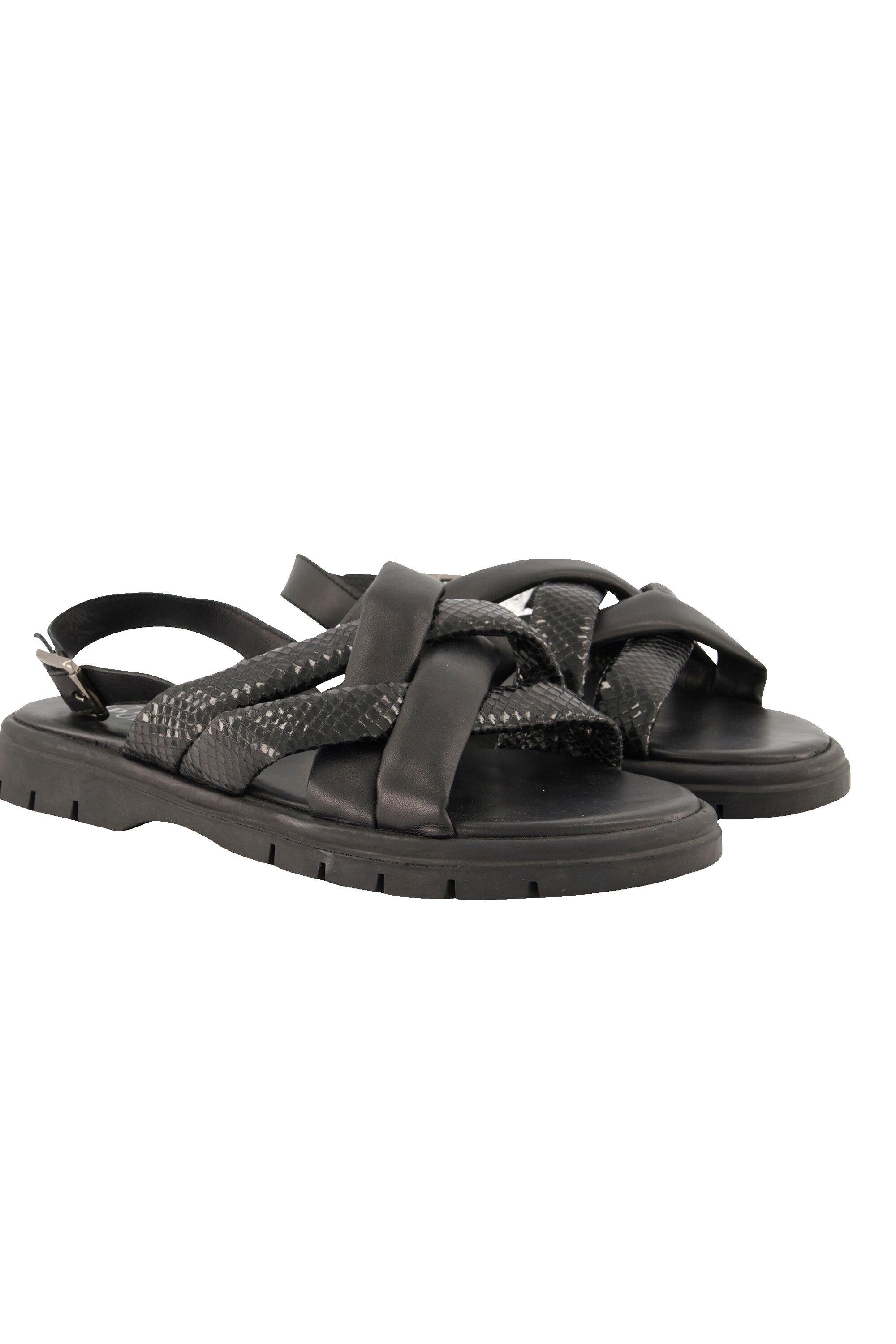 Ulla Popken Leder-Sandaletten Metallic-Optik Weite H Sandalette