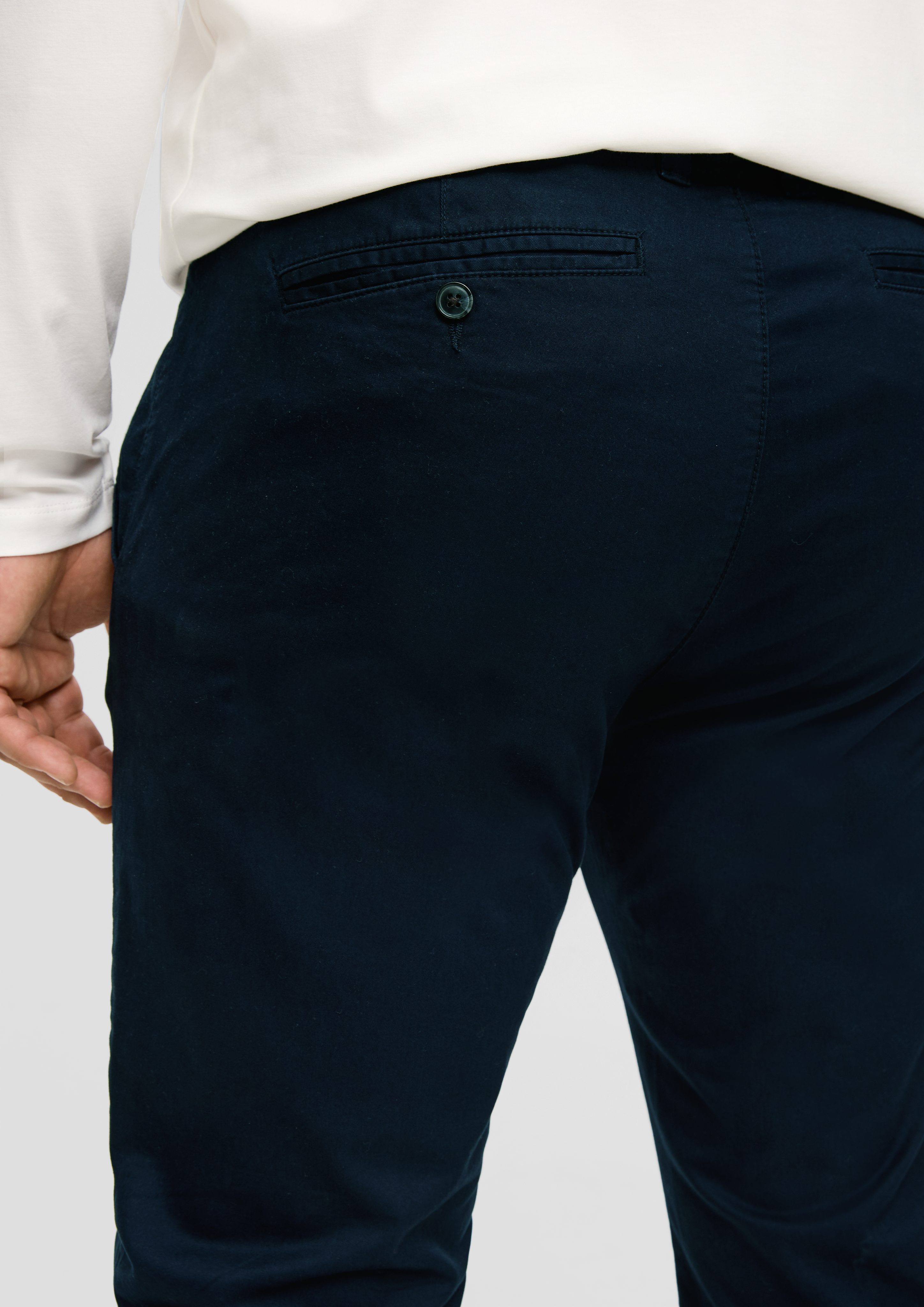 Relaxed s.Oliver Stoffhose im Chino Fit navy Detroit: