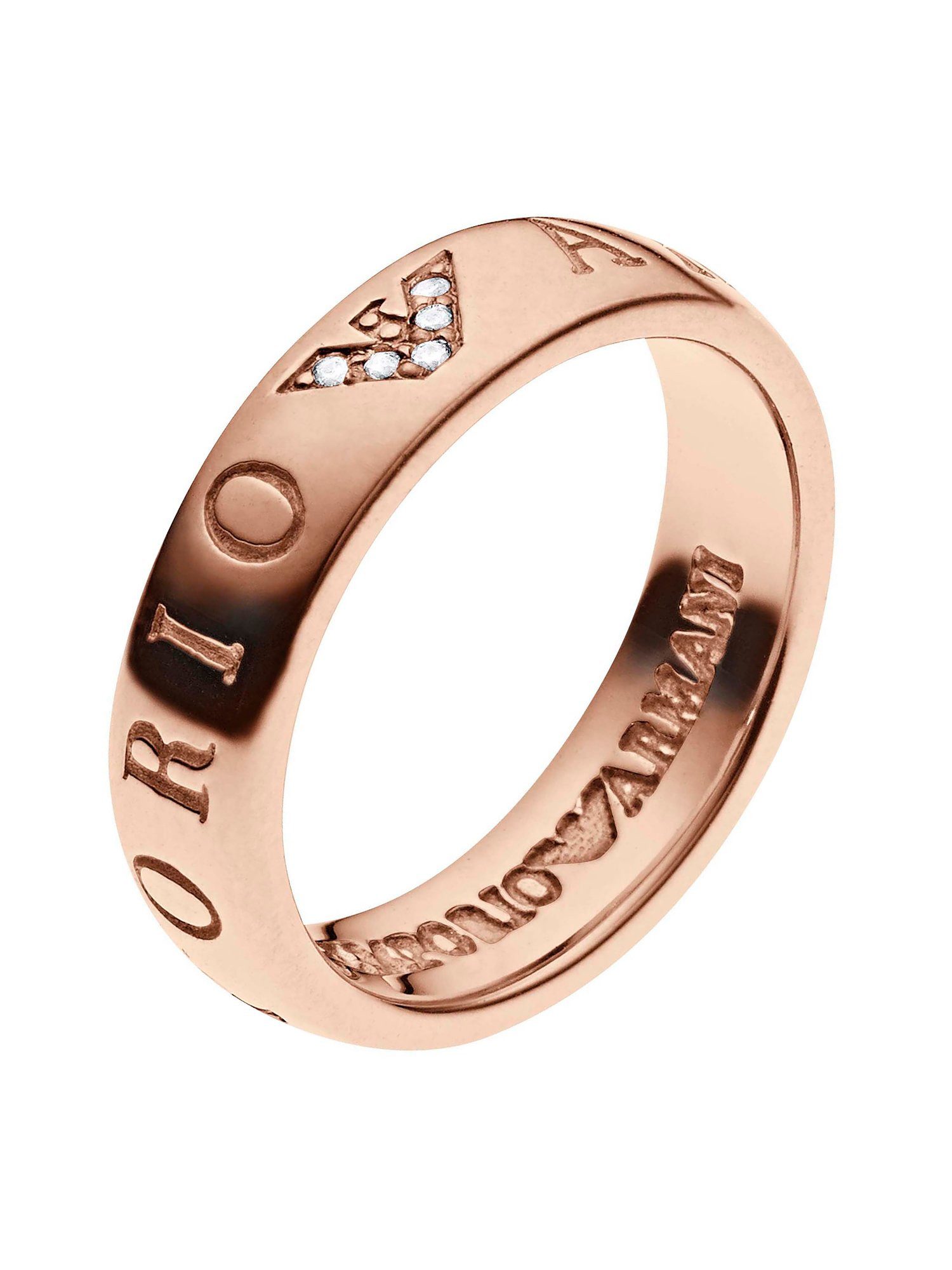 Emporio Armani Fingerring, Zirkonia rosa...