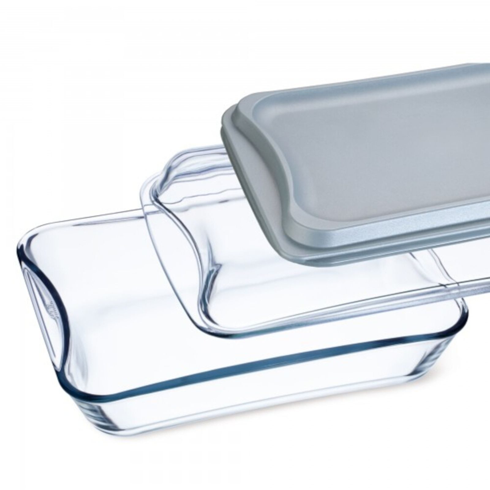 SIMAX Backform Brat- & Backschale 2,5 l eckig mit Glas- & Kunststoff-Deckel