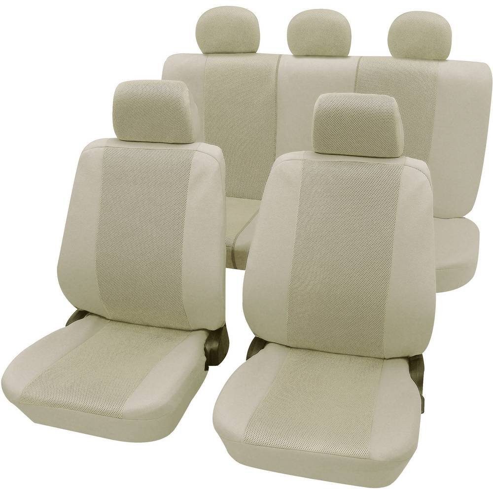 Petex Autositzbezug Sitzbezug-Set 11tlg, Seitenairbag-geeignet, Rückbank symetrisch teilbar, Rückbank asymetris