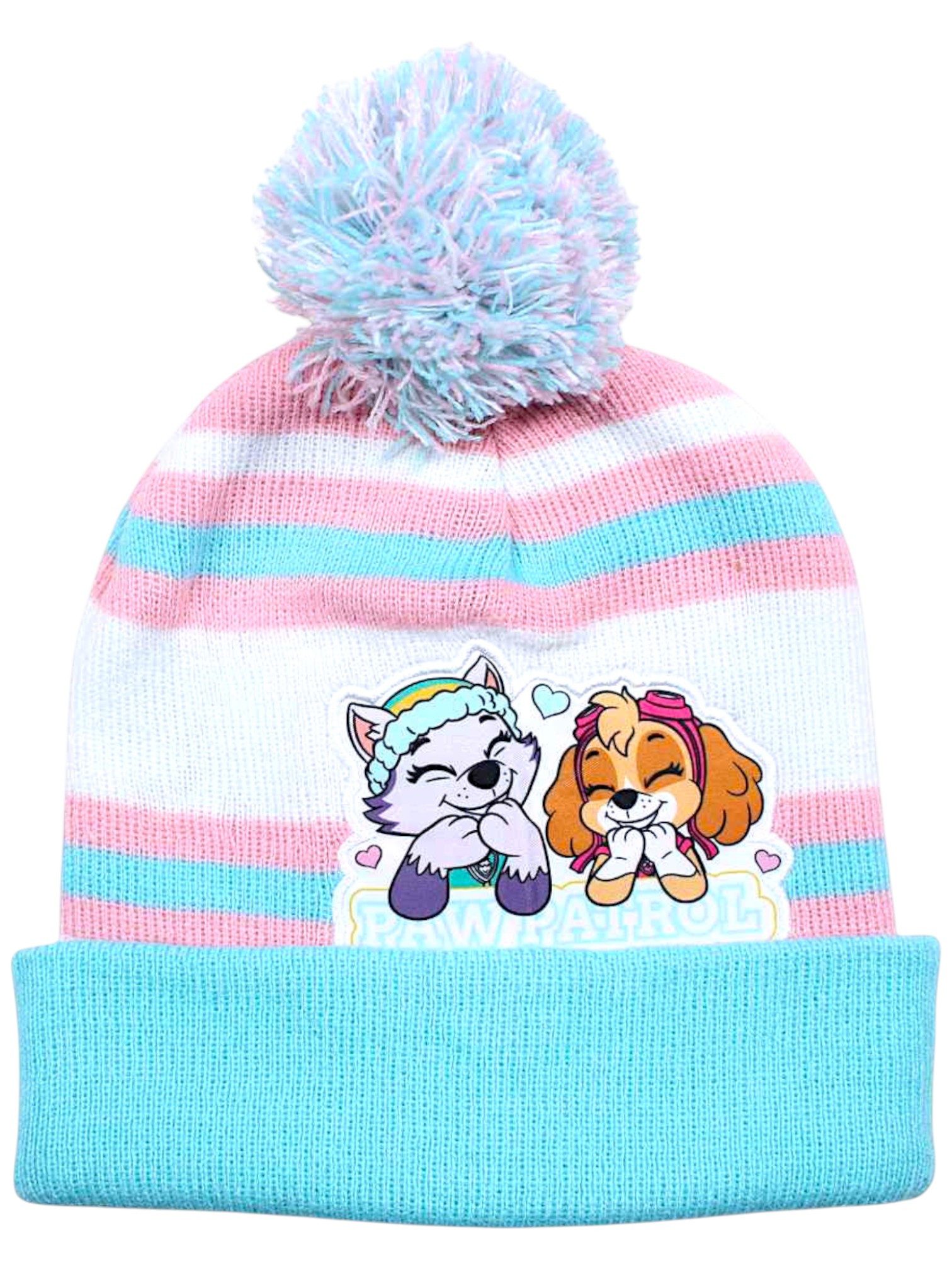 PAW PATROL Bommelmütze Skye, Everest & Liberty (3-St) Mädchen Winter-Set Mütze Einheitsgröße 2-5 Jahre