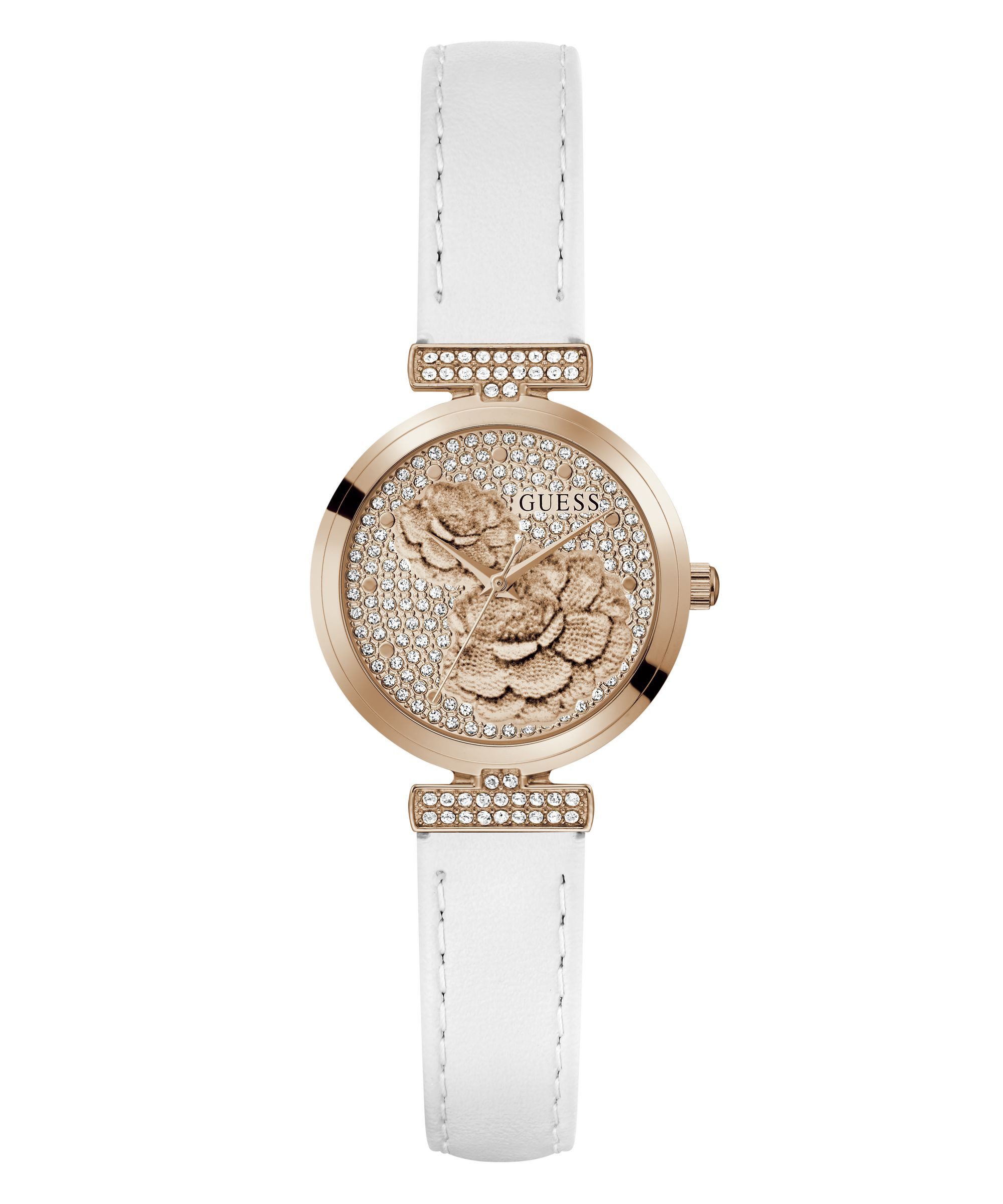Guess Quarzuhr ARRAY GW1046L4, Armbanduhr, Damenuhr, Lederarmband, analog