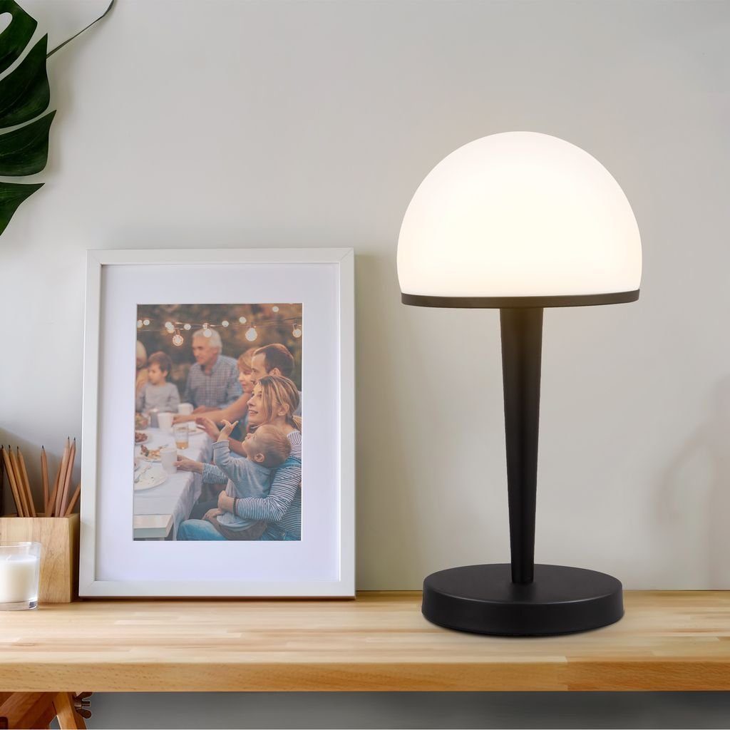 Tischleuchte B.K.Licht Schreibtischlampe Touchdimmer - Opalglas Dimmbar Leuchtmittel, 40W mit E14 Tischlampe BKL1489, Matt-Schwarz ohne Glasschirm Fassung