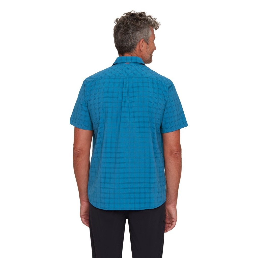 Mammut Outdoorhemd Wanderhemd Lenni Kurzarm 2024 (mit Brusttasche) deepblau/marineblau