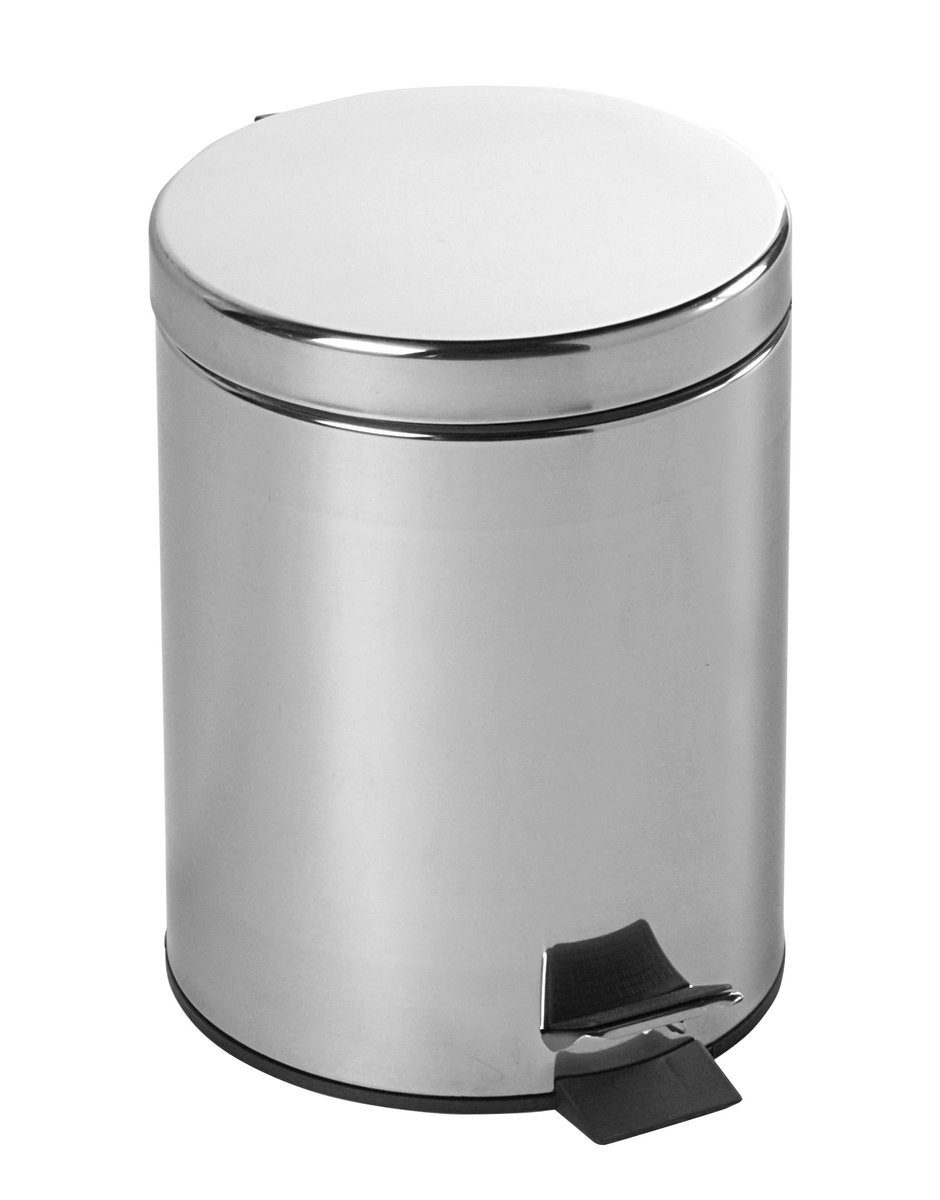 Aqualine Kosmetikeimer SIMPLE LINE Abfallbehälter rund 5l, Edelstahl glanz, Aqualine-27105