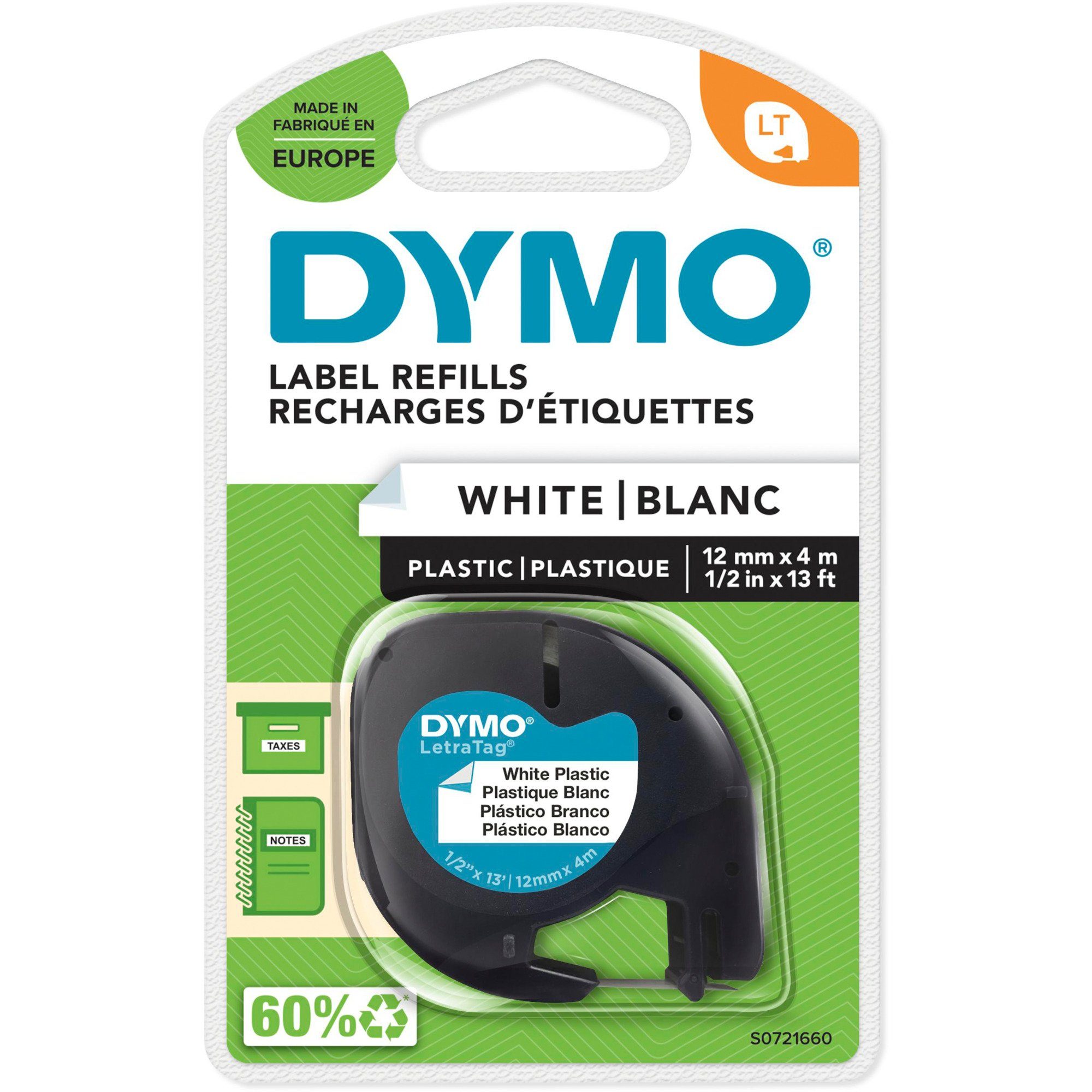 Etiketten Dymo LetraTag ORIGINAL Kunststoff Schriftband