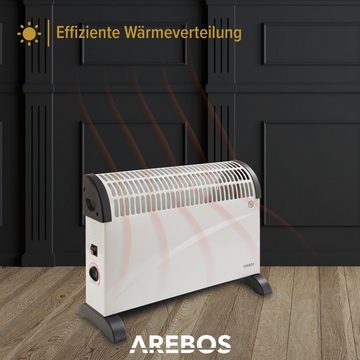 Arebos Konvektor 2x Standfüße, 2000 Watt, Thermostat, Frostwächter-Funktion, 2000 W