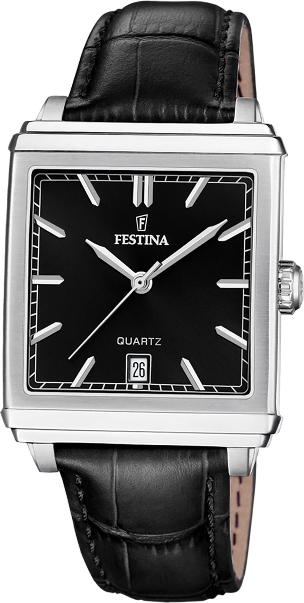 Quarzuhr Festina Herrenuhr Leder schwarz Festina
