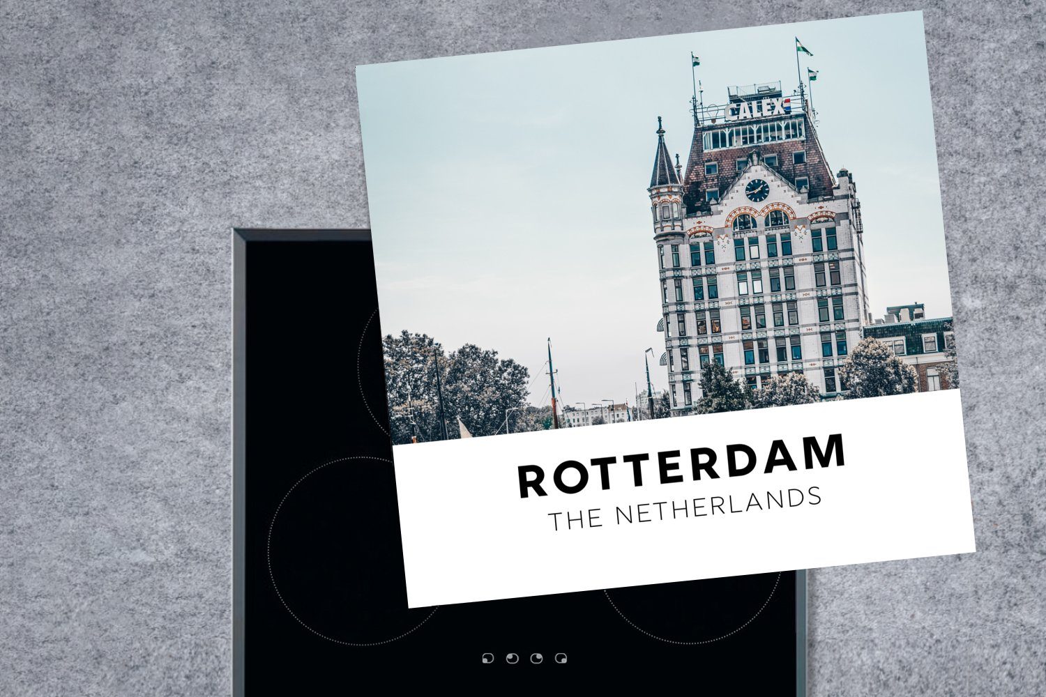 (1 - tlg), Niederlande 78x78 Architektur, Herdblende-/Abdeckplatte Ceranfeldabdeckung, küche Rotterdam - cm, für Vinyl, MuchoWow Arbeitsplatte