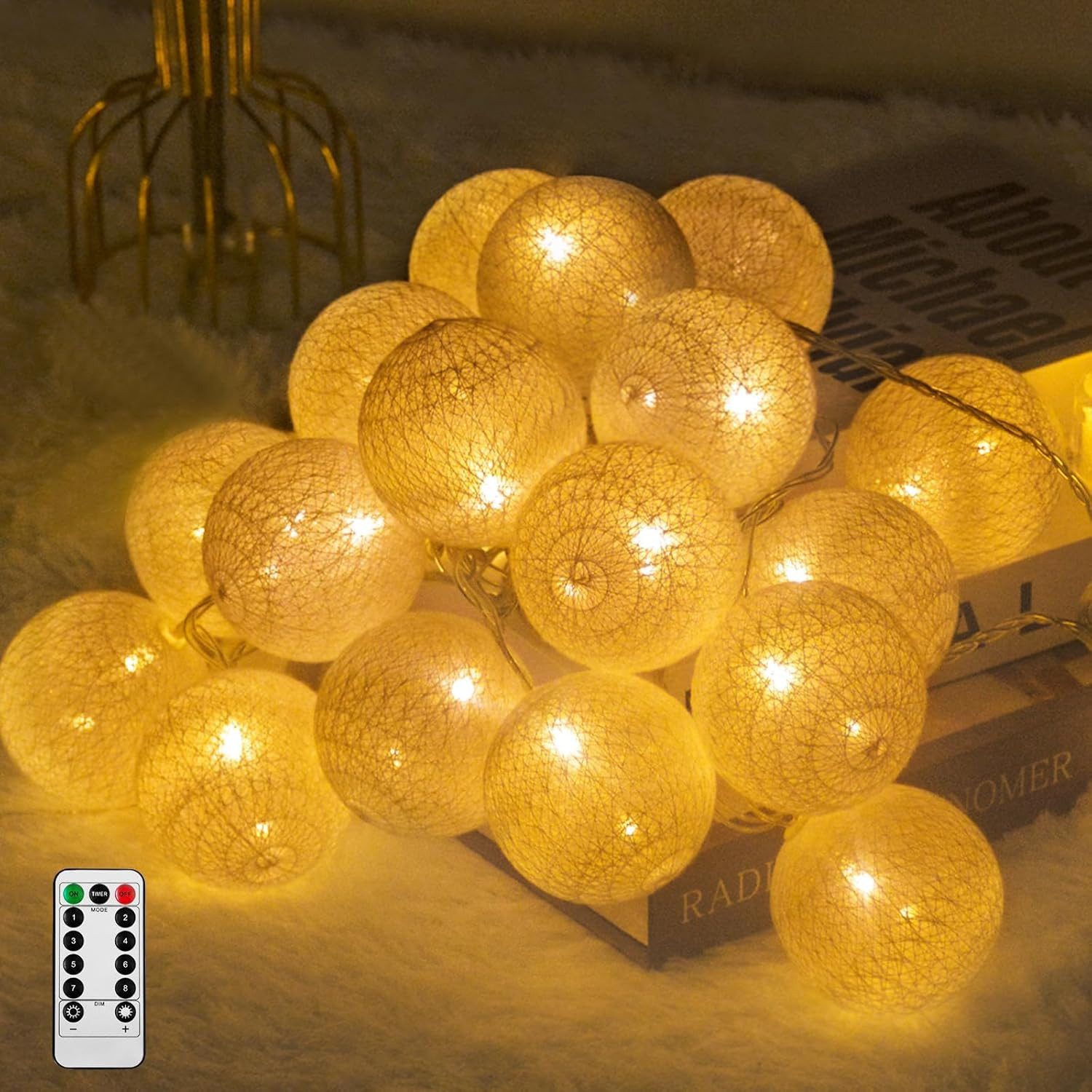 Vivitar LED-Lichternetz Dimmbares Wattebausch-Licht mit Fernbedienung günstig online kaufen