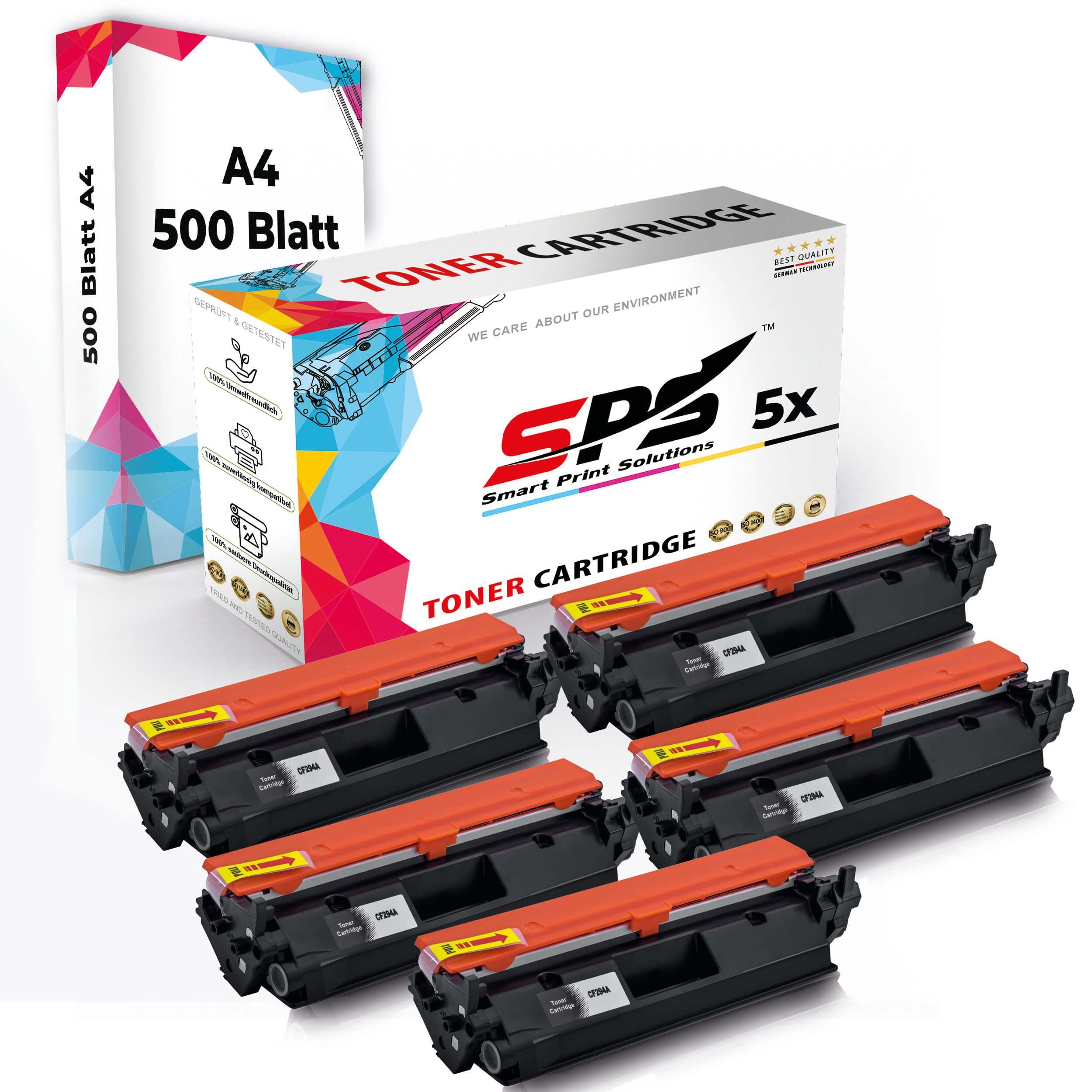 5x Pack, SPS Kompatibel, Tonerkartusche + Toner,1x Set Druckerpapier (5er A4 5x A4 Druckerpapier) Multipack