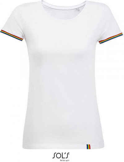 SOLS Rundhalsshirt Damen Shirt Women´s Short Sleeve T-Shirt Rainbow