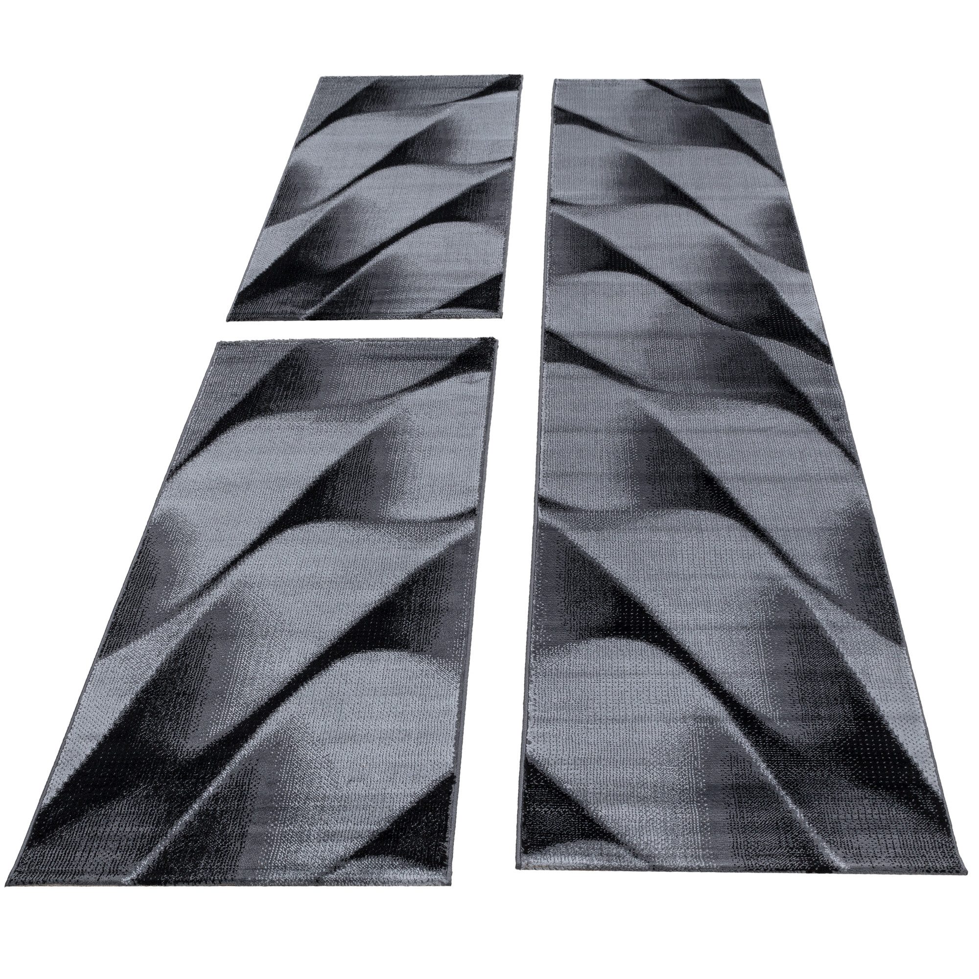 Carpettex Kurzflor-Bettumrandung Abstrakt Wellen Design, Höhe günstig online kaufen