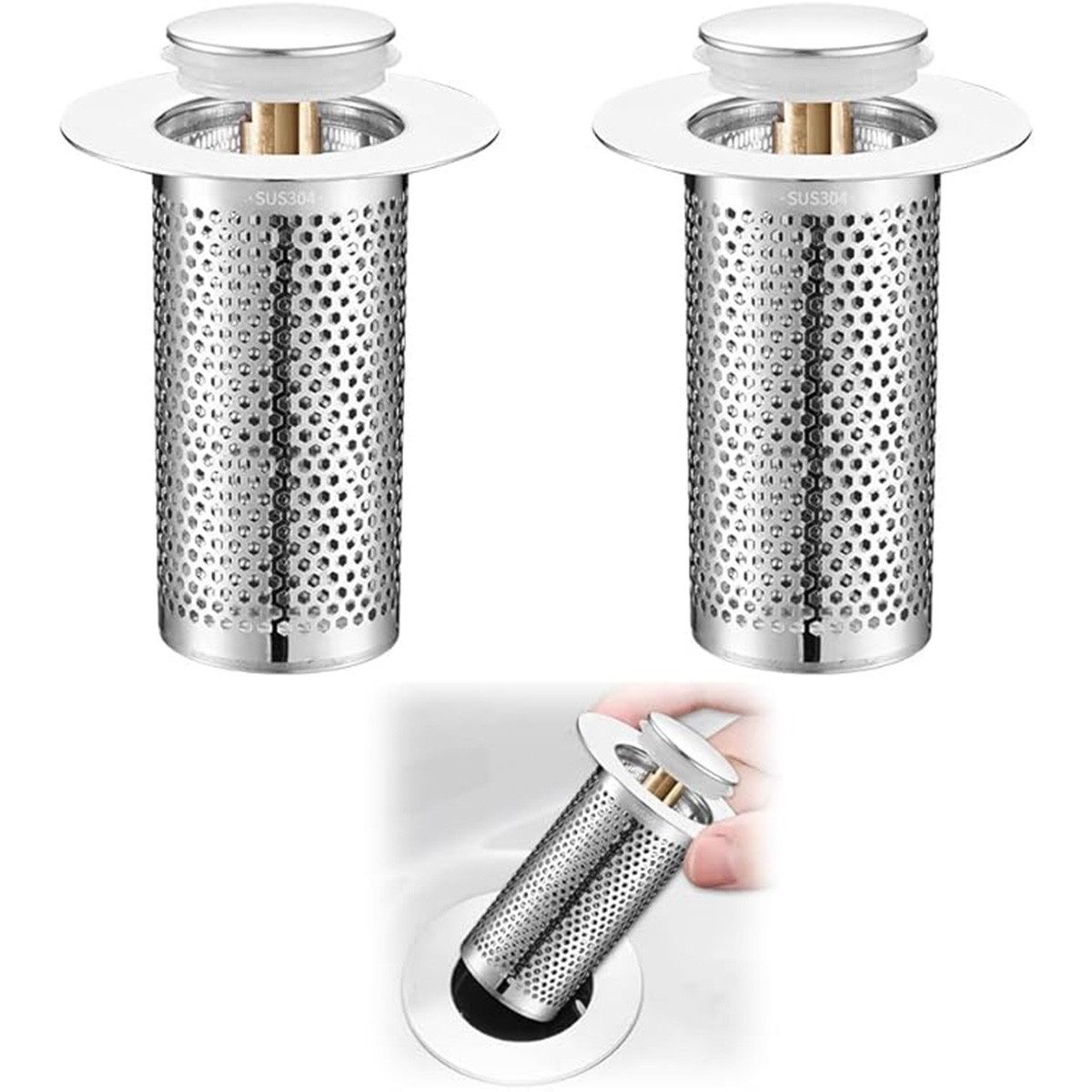 Welikera Waschbeckenstöpsel 2pcs Badezimmer-Waschbeckenstopper-Haarfänger,P günstig online kaufen
