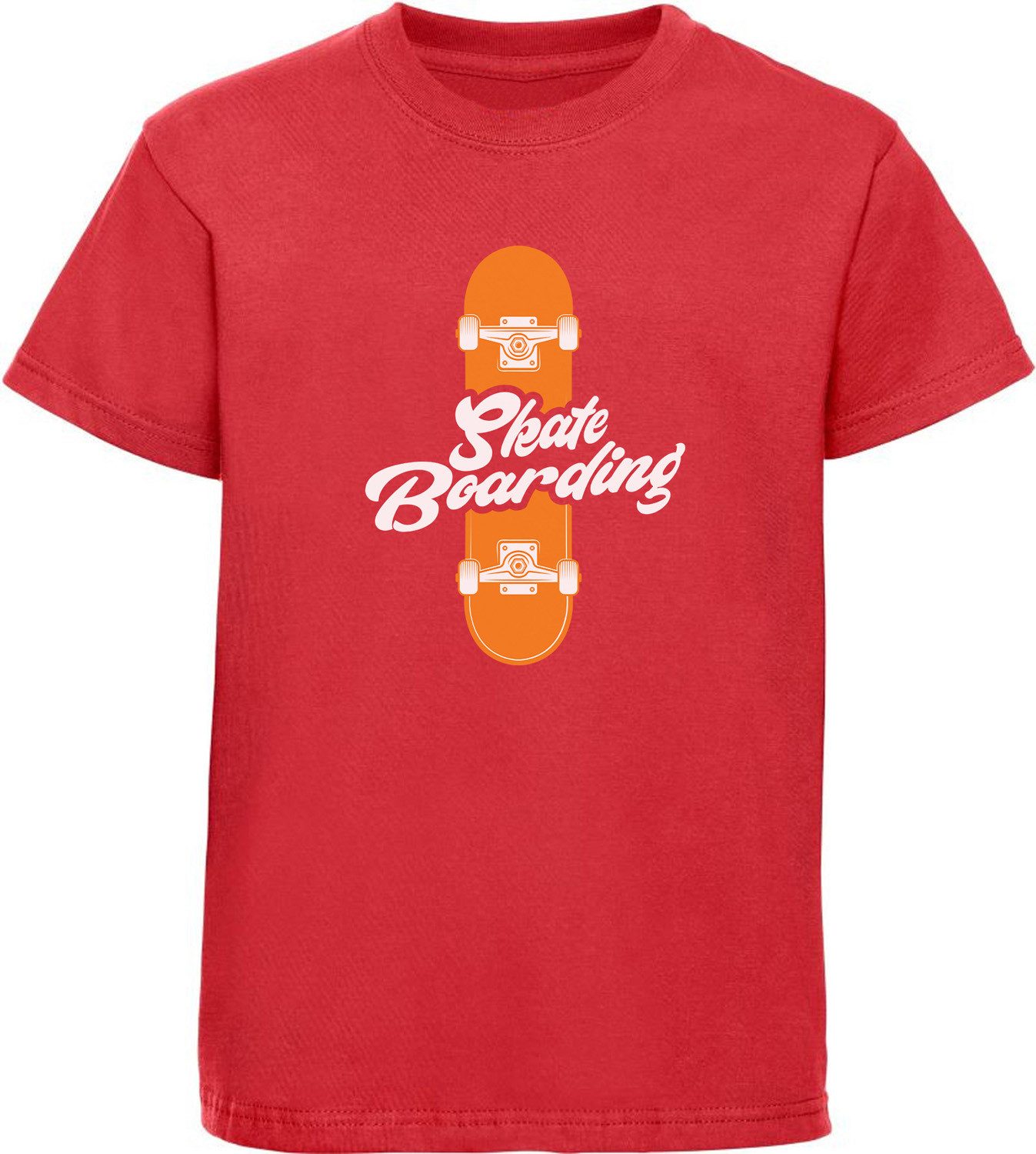 T-Shirt Kinder Print Shirt - Skateboard mit Skateboarding Schriftzug