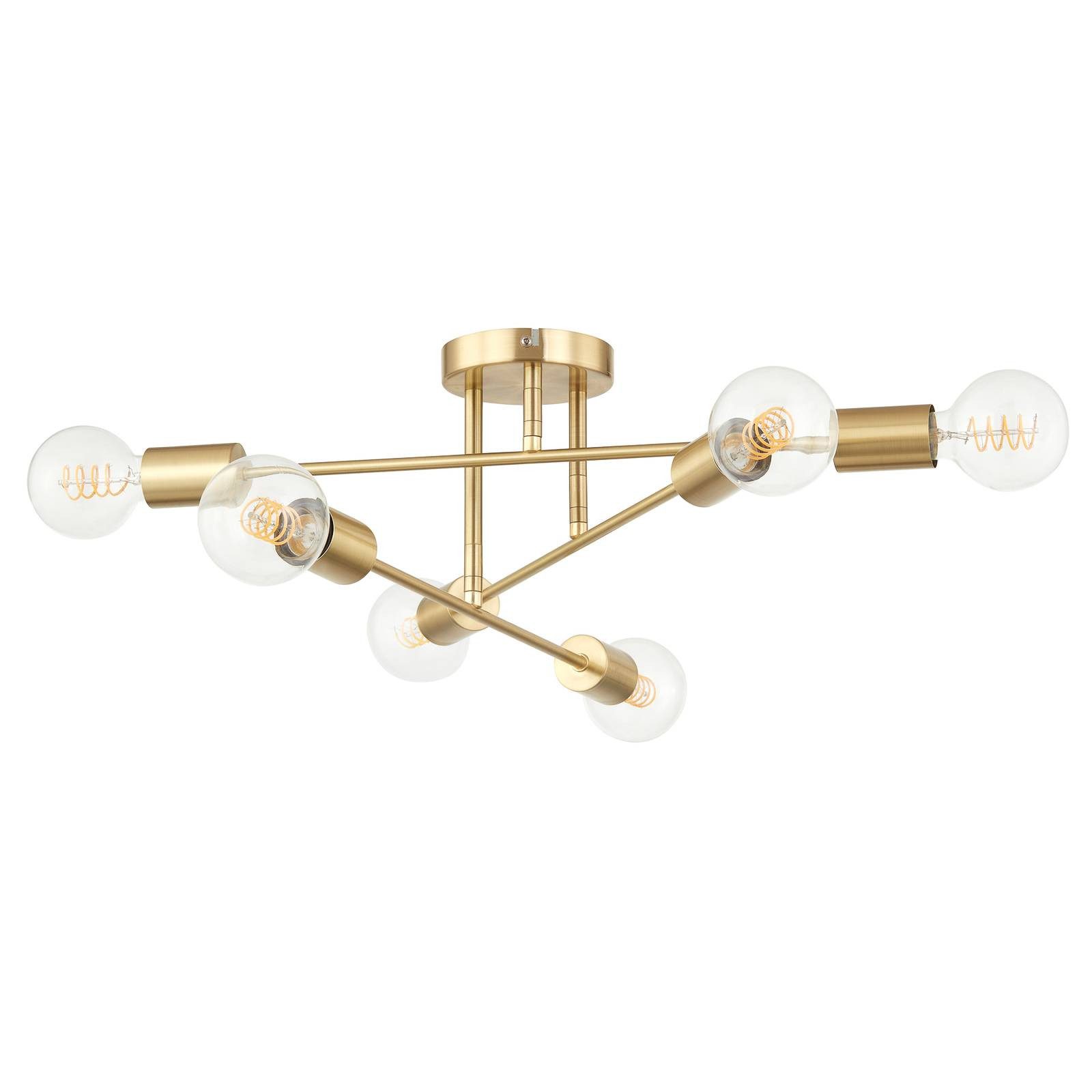 Lindby Deckenleuchten Aloria, Metall, Gold / Messing IP20, 6 x 15 W LED