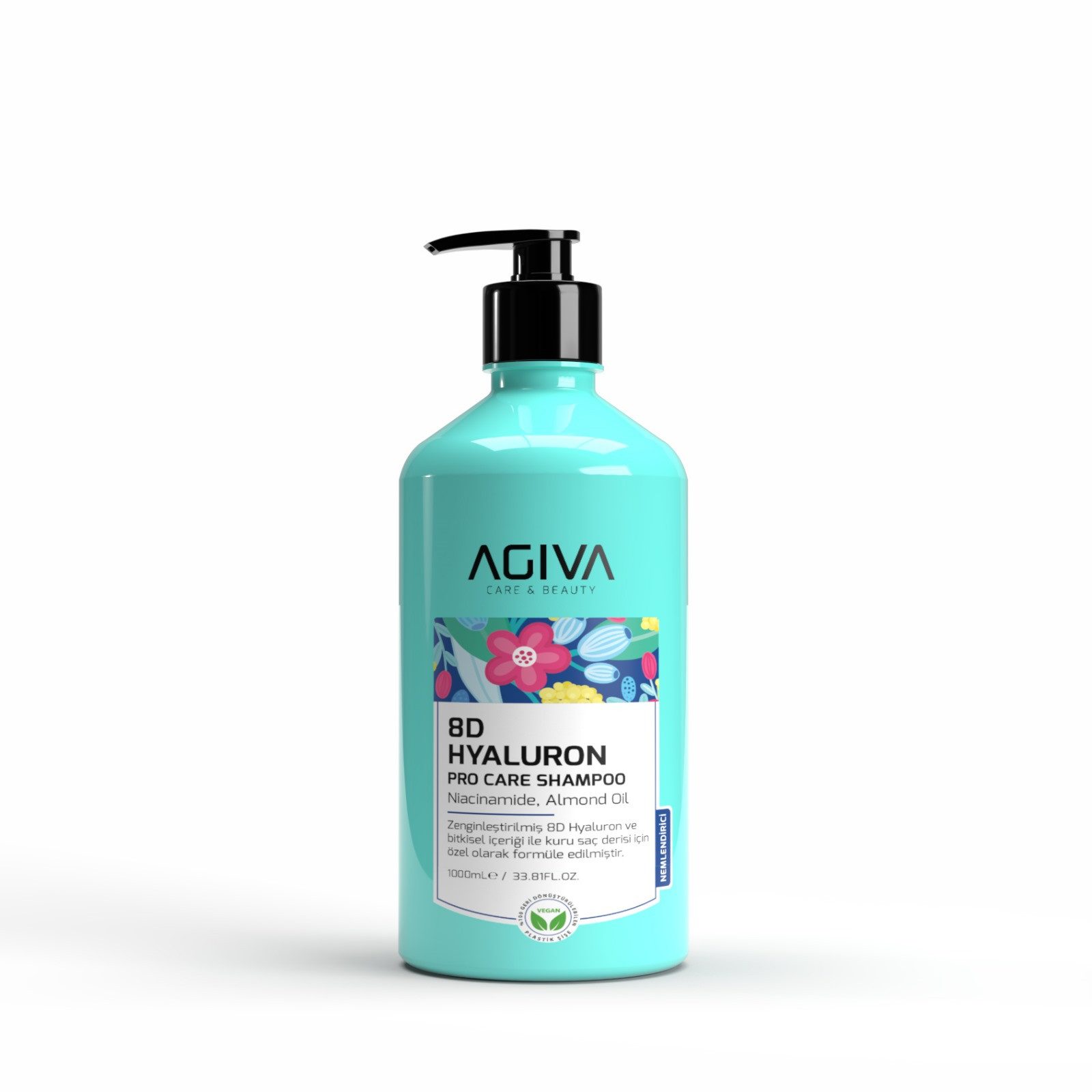 AGIVA Professional Haarshampoo PRO CARE 8D Hyaluron Shampoo Haarpflegeshampoo 1000ml, 1-tlg.