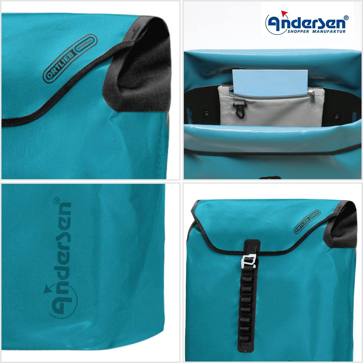Andersen Einkaufstrolley Andersen Einkaufstrolley Tasche Ortlieb petrol