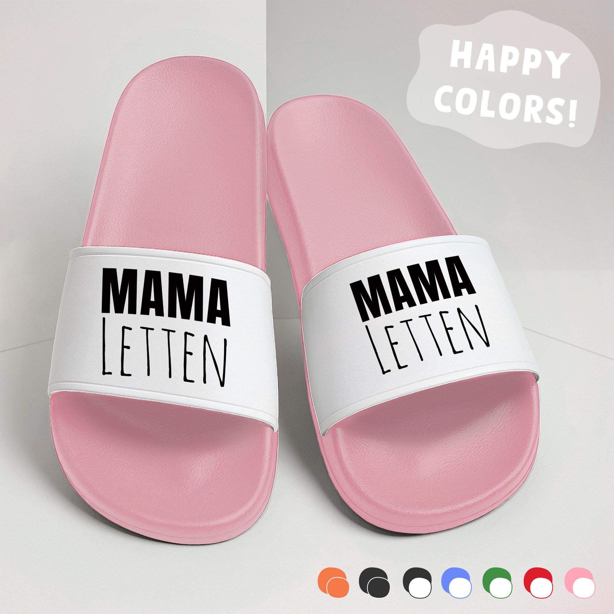 MoonWorks Badeschlappen Mama/Oma-Letten Badelatschen mit Spruch Lustig Geschenk Badesandale