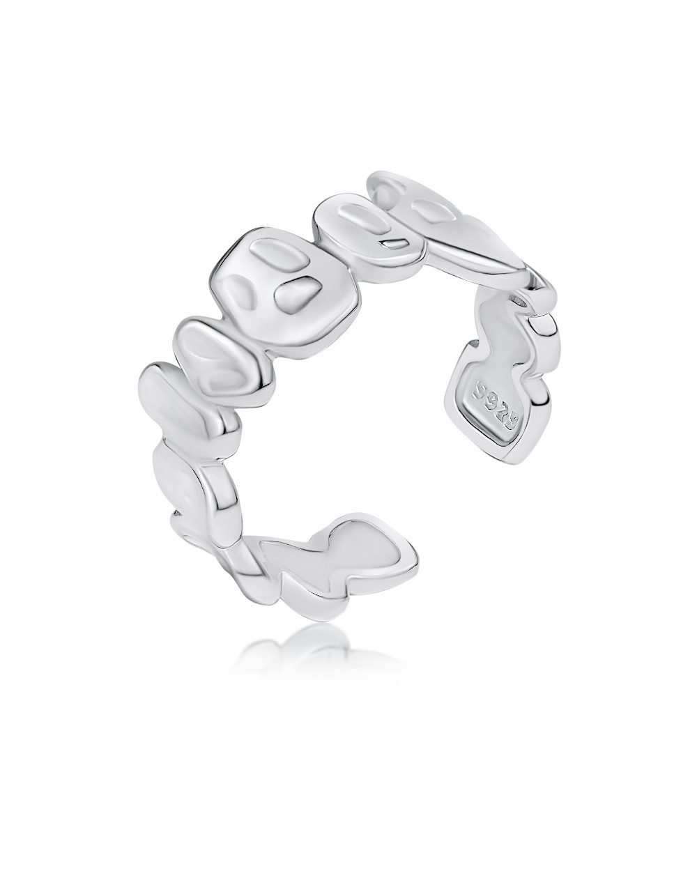 DANIEL CLIFFORD Silberring 'Kaila' Damen Ring Silber 925 rhodiniert, Silberring größenverstellbar (inkl. Verpackung), Statement-Ring im modernen Design